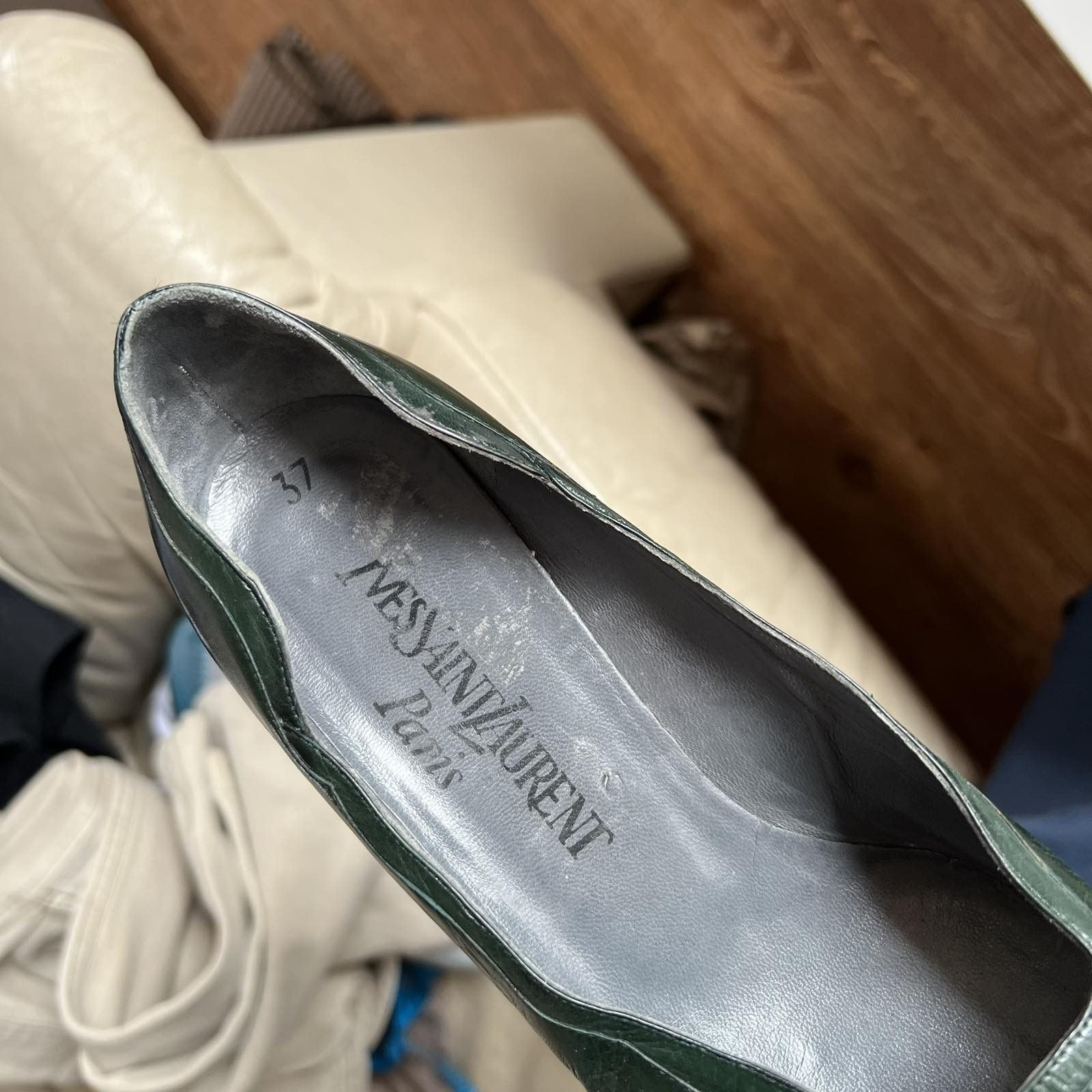 Yves Saint Laurent Vintage YSL Yves Saint Laurent Green Heels EUR 37 Size US 7 / IT 37 - 6 Thumbnail