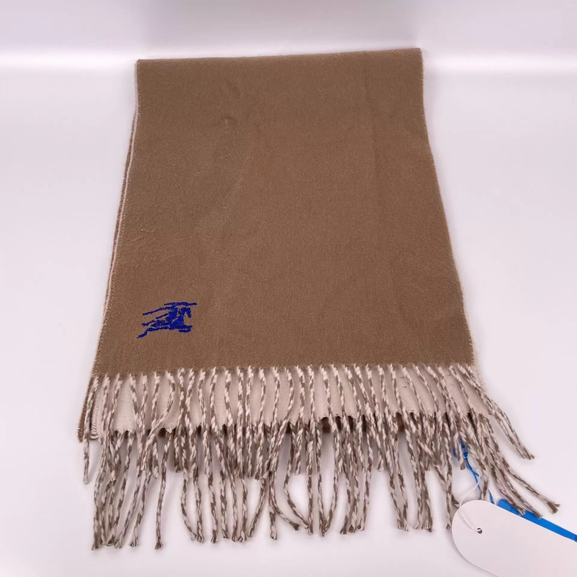 Burberry Burberry Cashmere Double-Faced Horseferry Scarf Gray 168/30 Size ONE SIZE - 2 Thumbnail