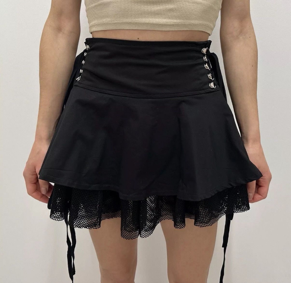 Other JawBreaker Lace-Up Sexy Mini Skirt Black Y2k gothic opium Size 27" / US 4 / IT 40 - 3 Thumbnail