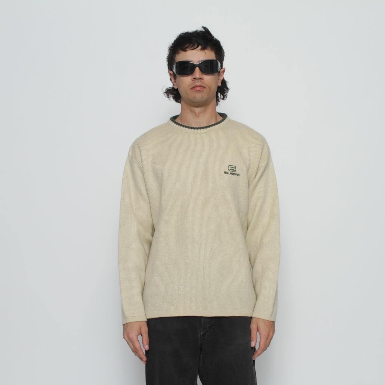Vintage CREAM KNIT CREWNECK SWEATSHIRT BY BILLABONG Size US M / EU 48-50 / 2 - 1 Thumbnail