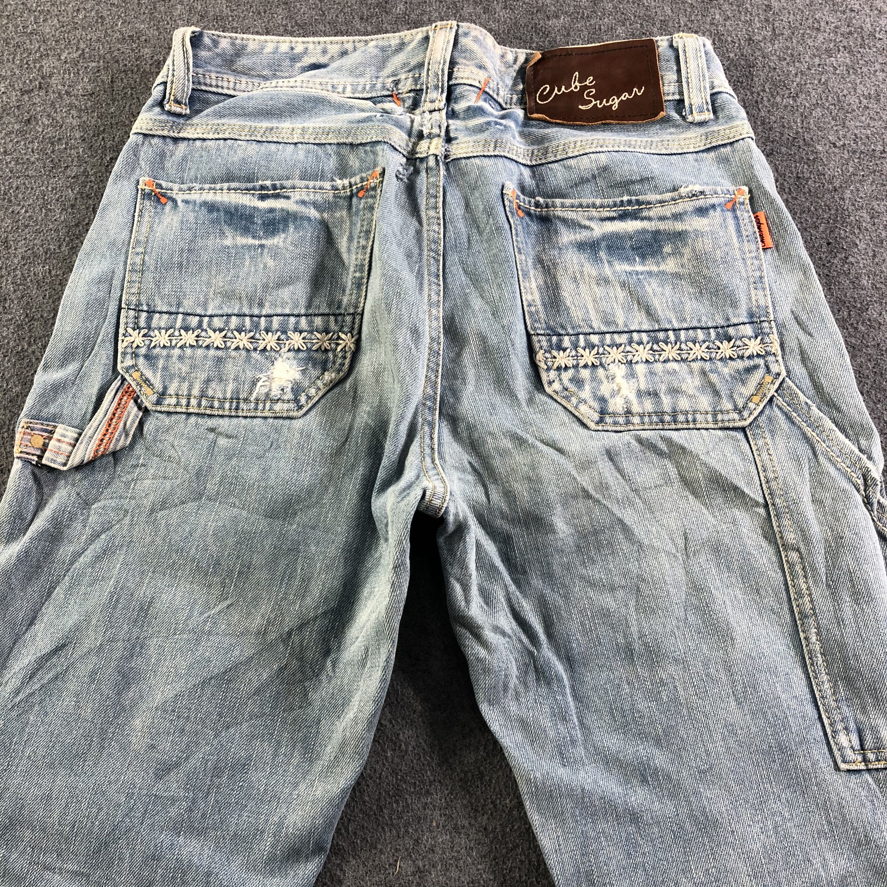Japanese Brand Vintage Light Wash Cube Sugar Jeans-J3991 Size US 31 - 4 Thumbnail