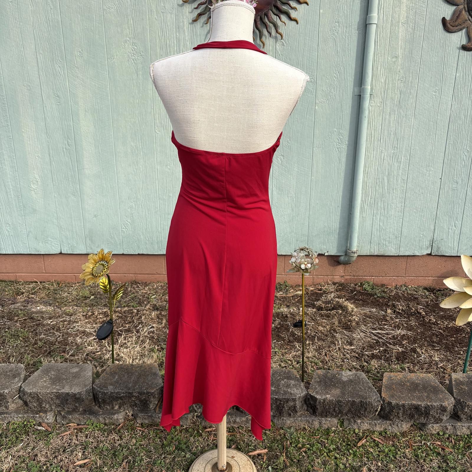 Other Y2K red rhinestone halter neck handkerchief dress Size ONE SIZE - 6 Thumbnail