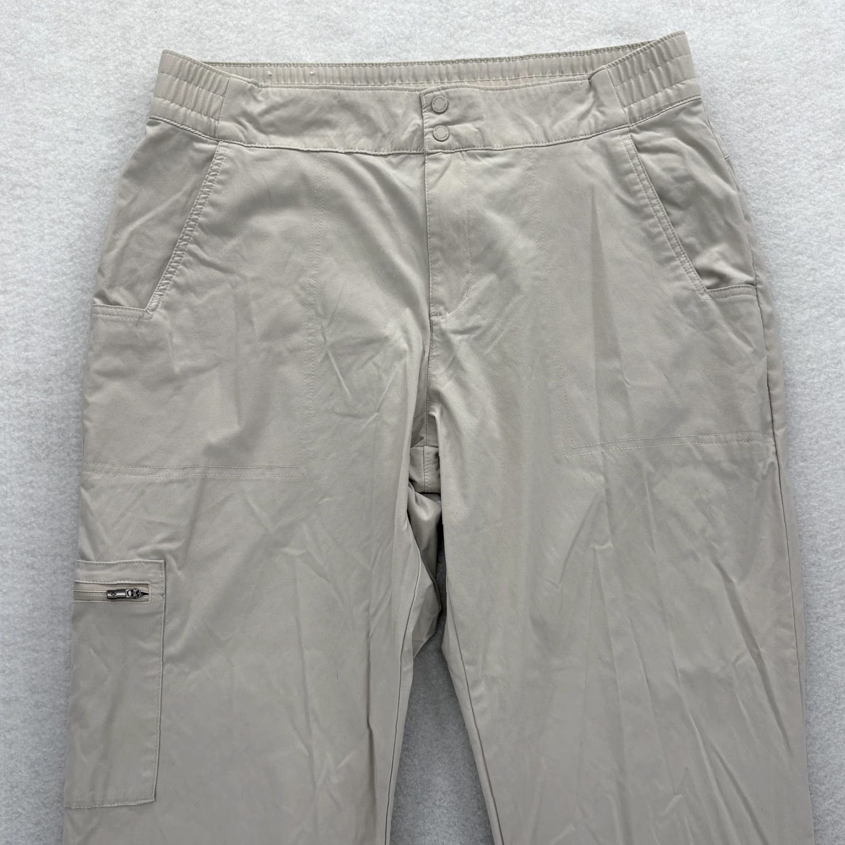 Vintage Womens Columbia Hiking Pants 14 Beige Nylon Stretch Cargo Roll Up Outdoor Travel Size 36" / US 14 / IT 50 - 2 Thumbnail