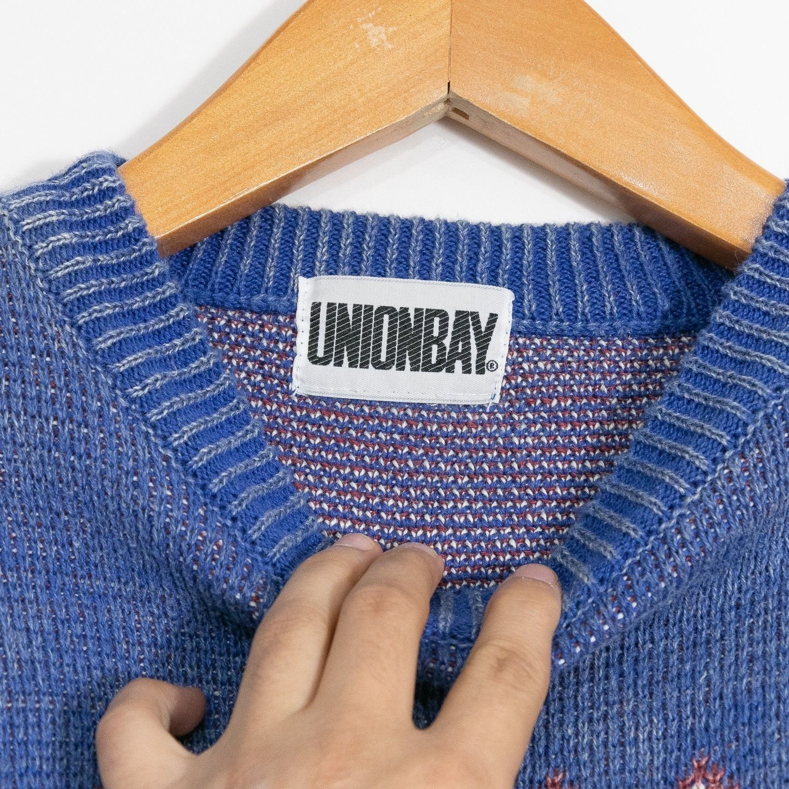 UNIONBAY Vintage 90s Unionbay Geometric Cotton Knit Sweater Small Size US S / EU 44-46 / 1 - 3 Thumbnail