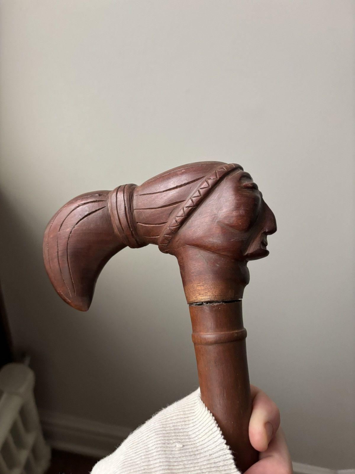 Sugar Cane × Vintage × Wood Wood Vintage Walking Stick Native Chief Indigenous Support Cane Size ONE SIZE - 3 Thumbnail