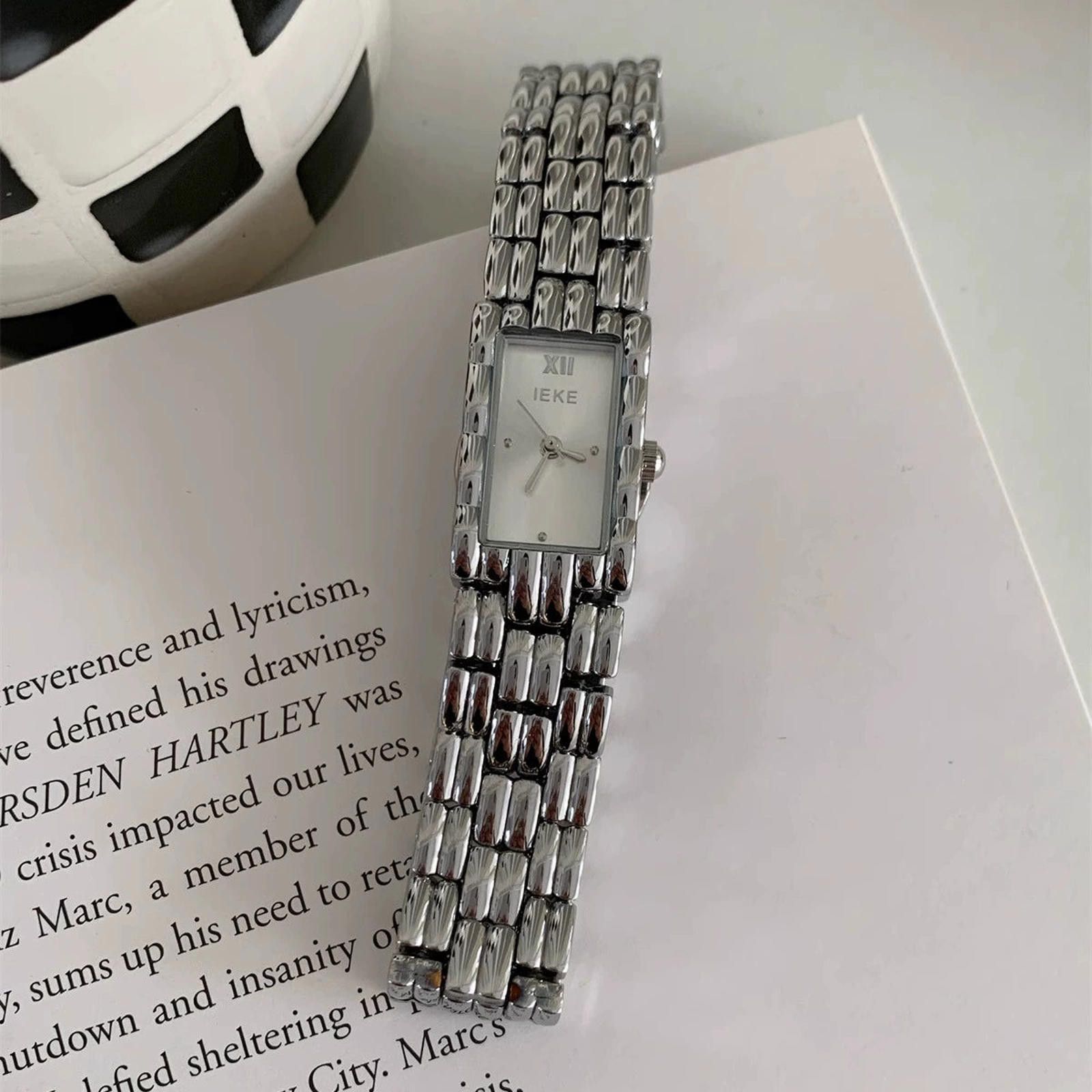 Jewelry Rectangular Link Bracelet Watch, Classic Style Size ONE SIZE - 1 Thumbnail