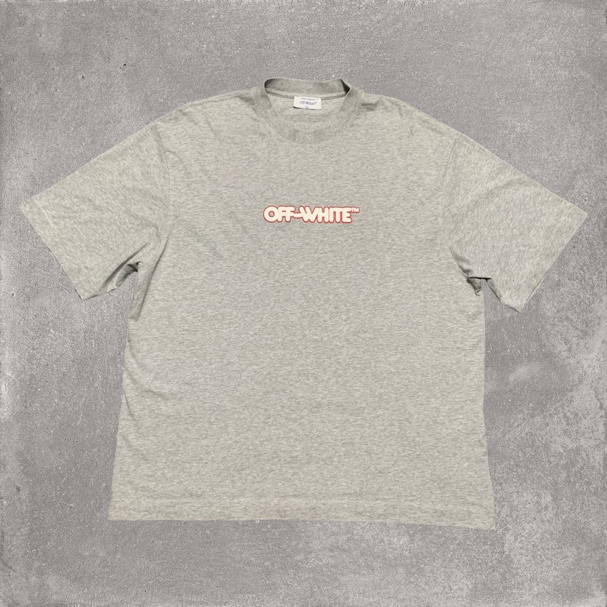 Off-White Off White Large Round Logo Skate Grey Tee Virgil Abloh Size US L / EU 52-54 / 3 - 1 Thumbnail