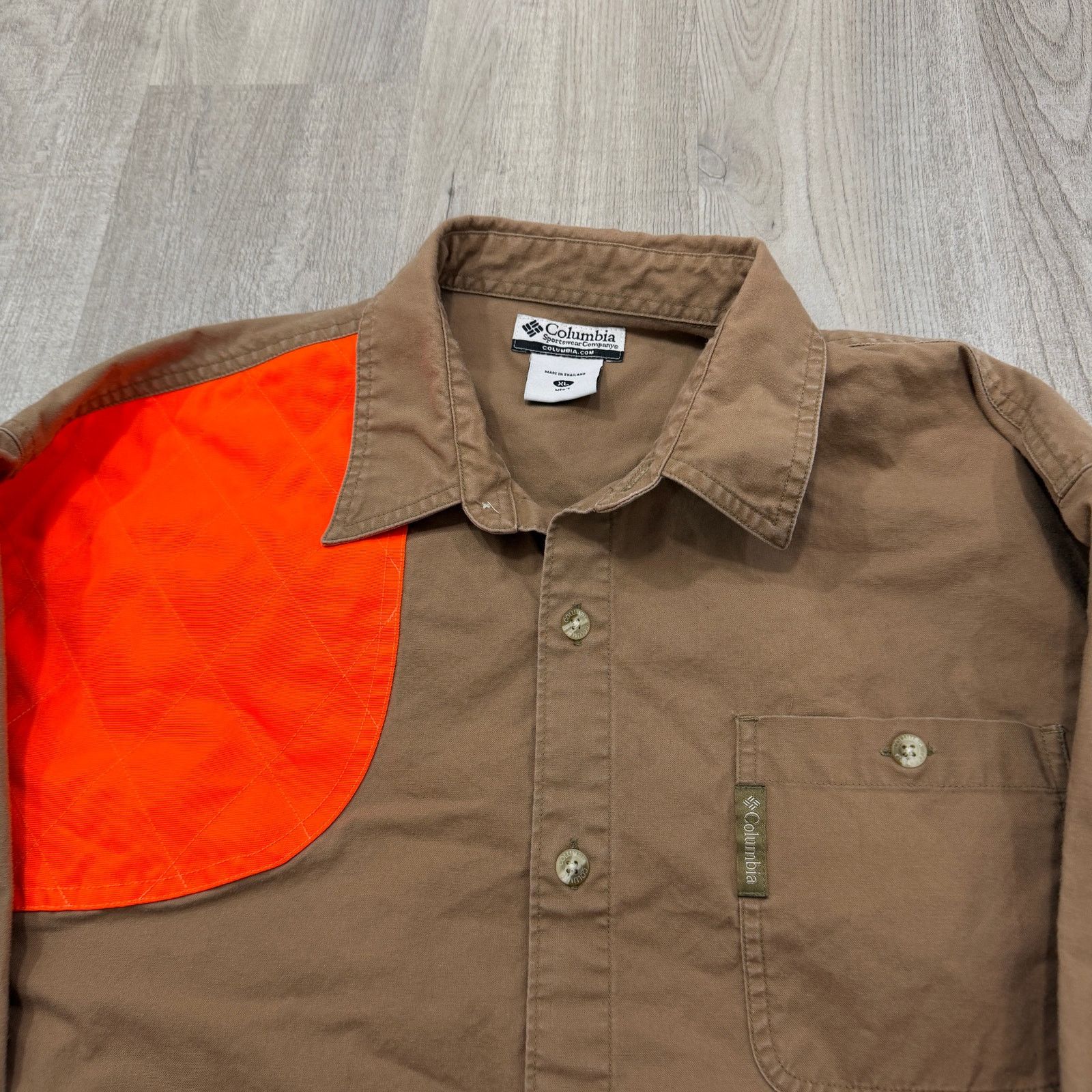 Columbia Columbia Shooting Shirt Men's Extra Large Tan Blaze Orange Size US XL / EU 56 / 4 - 3 Thumbnail