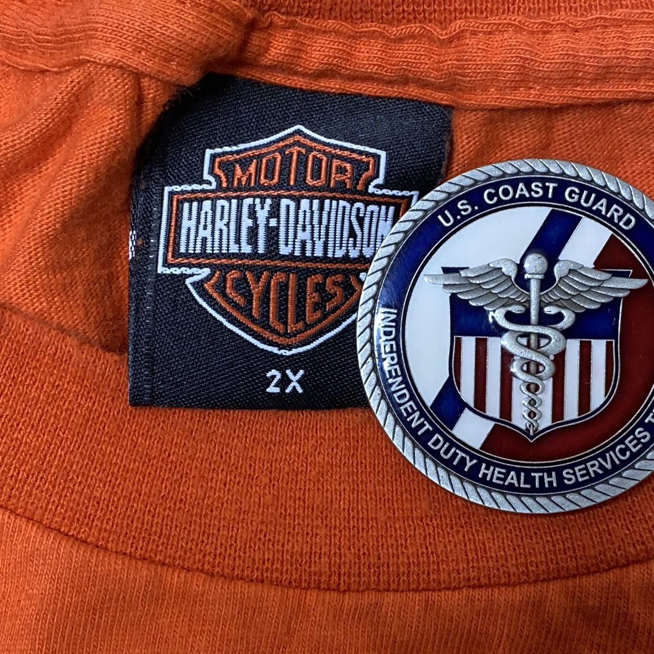 Harley Davidson Vintage Harley Davidson 2006 Orange Biker Tee Size 2XL Size US XXL / EU 58 / 5 - 3 Thumbnail