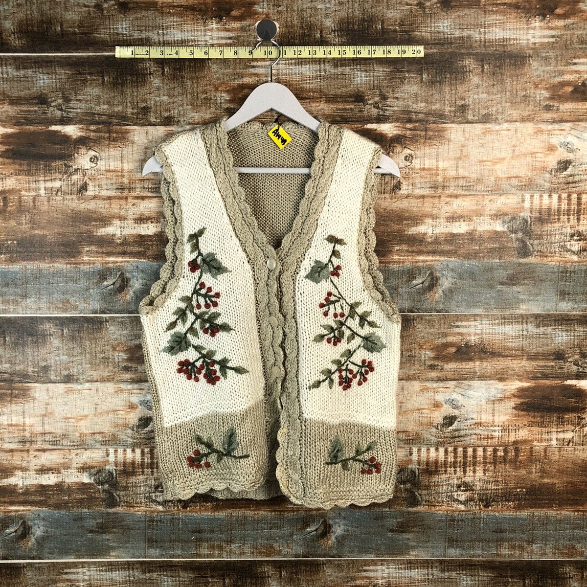 Homespun Knitwear × Japanese Brand Japan handmade Brown Vest Knitwear #A1948 Size M / US 6-8 / IT 42-44 - 1 Thumbnail