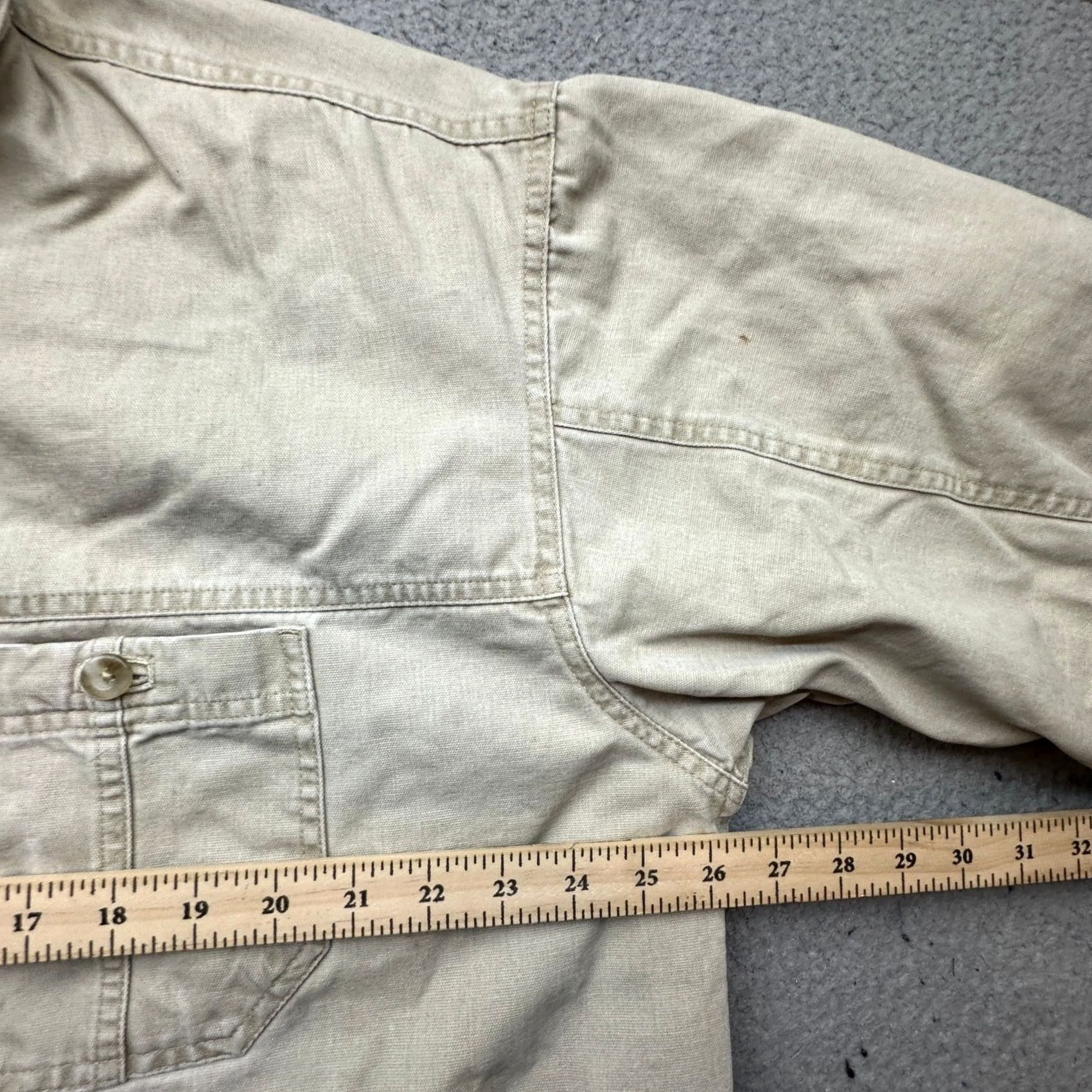 Izod VINTAGE Izod Heavy Duty Duck Canvas Lined Work Shirt Mens XL Beige Long Sleeve Size US XL / EU 56 / 4 - 6 Thumbnail