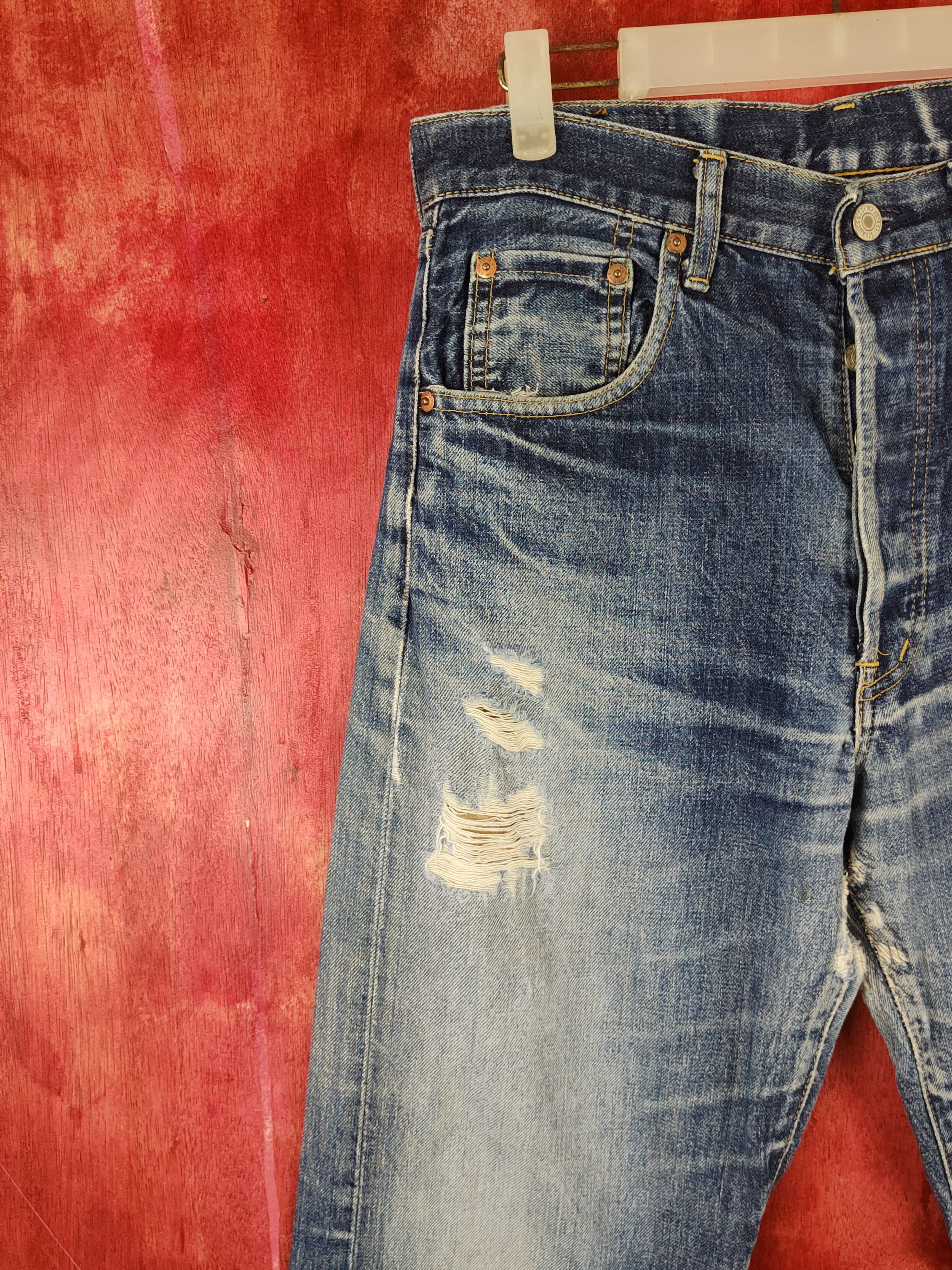 Levi's Levi's big E vintage selvedge Blue jeans Denim Pants #S1367 Size US 31 - 3 Thumbnail