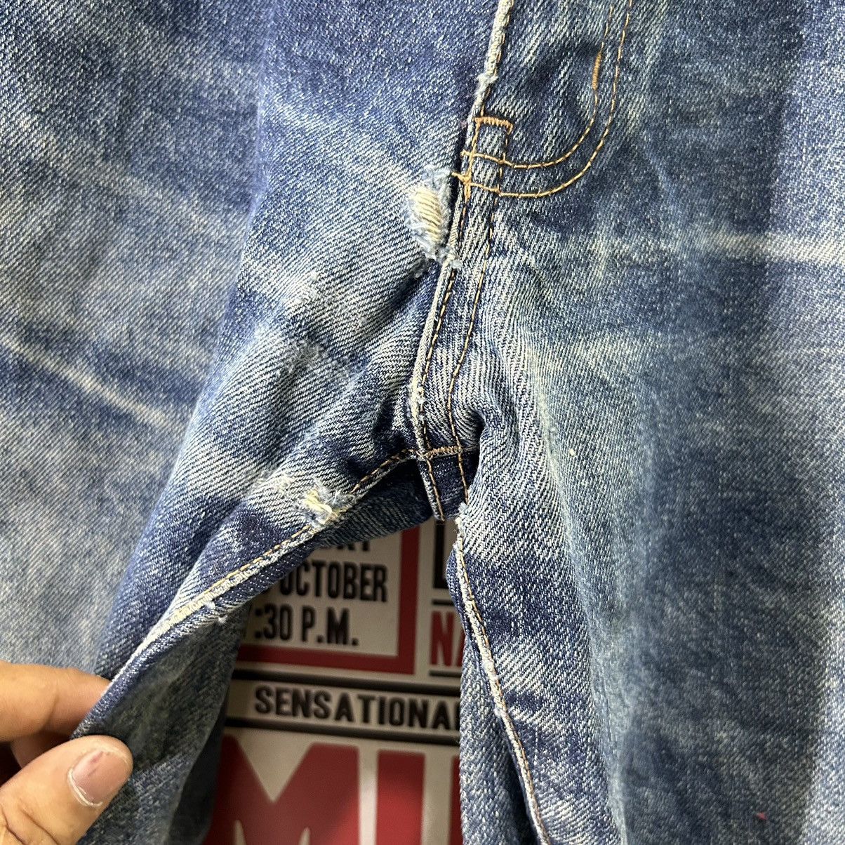 Vintage Vintage Japanese Brand Single R Distressed Denim Size US 32 / EU 48 - 8 Thumbnail