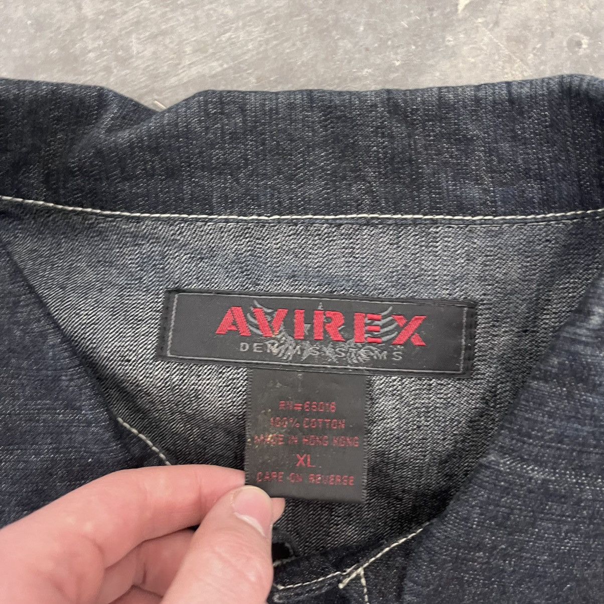 Avirex × Vintage RARE Avirex Embroidered Stitched Denim Work Jacket Disel XL Size US XXL / EU 58 / 5 - 4 Thumbnail