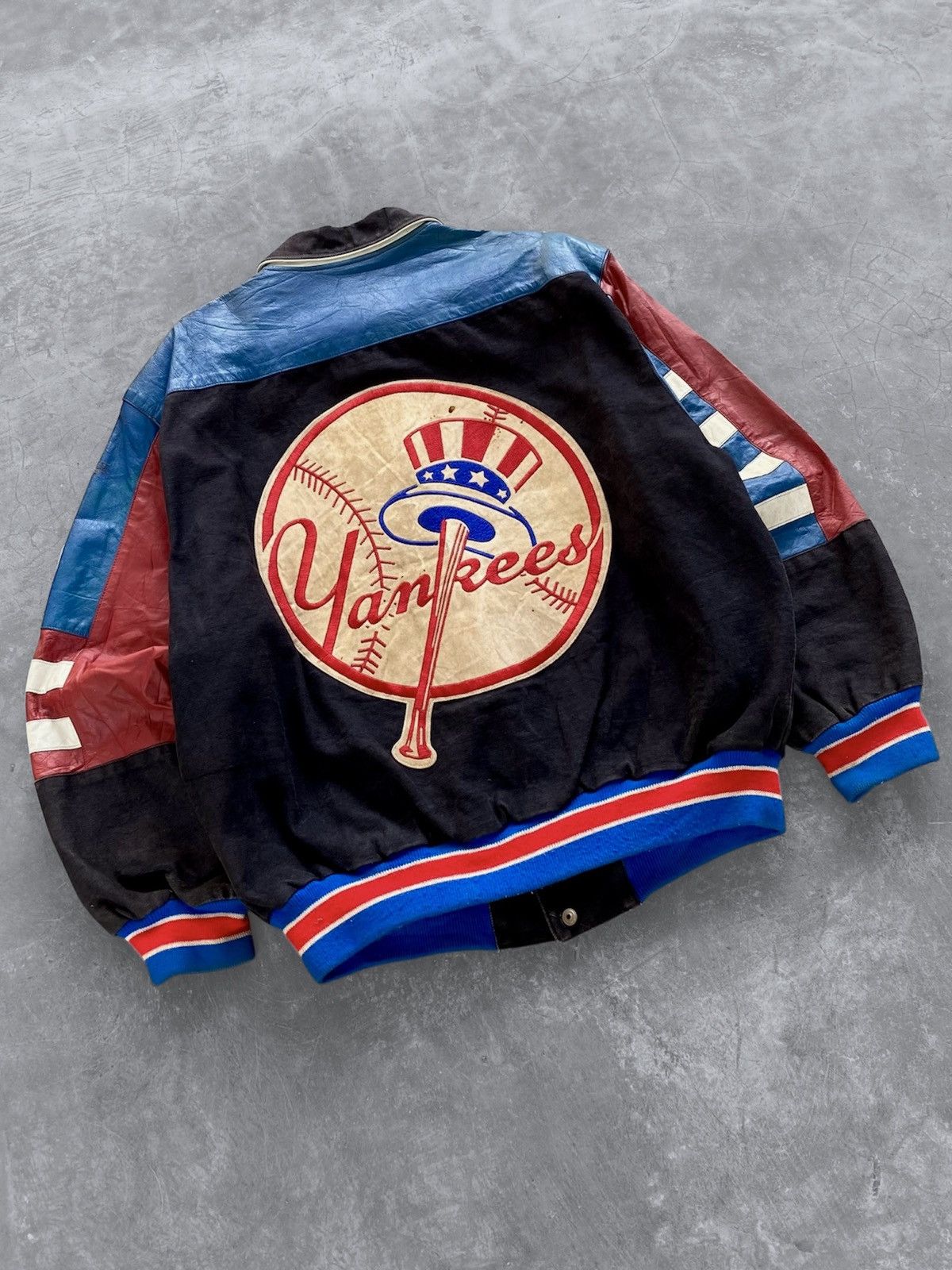 MLB 🔥VTG 90’s JEFF HAMILTON NEW YORK YANKEES LEATHER JACKET🇺🇸 Size US L / EU 52-54 / 3 - 1 Thumbnail