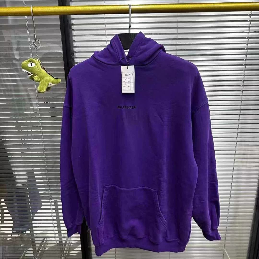 Balenciaga Balenciaga Embroidered Purple Hoodie M Size US M / EU 48-50 / 2 - 1 Thumbnail