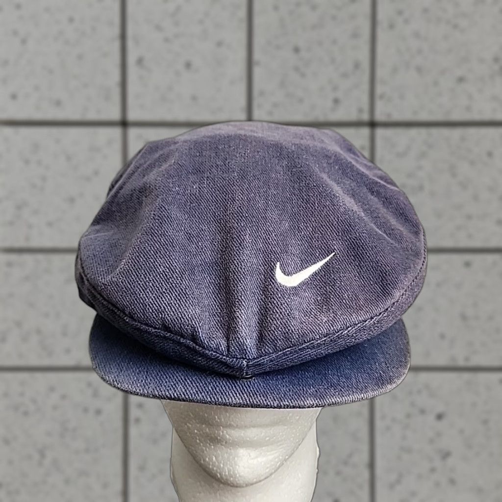 Nike Vintage Nike Hat Cap Baret Large Navy Blue Faded 90s Made In USA — free download