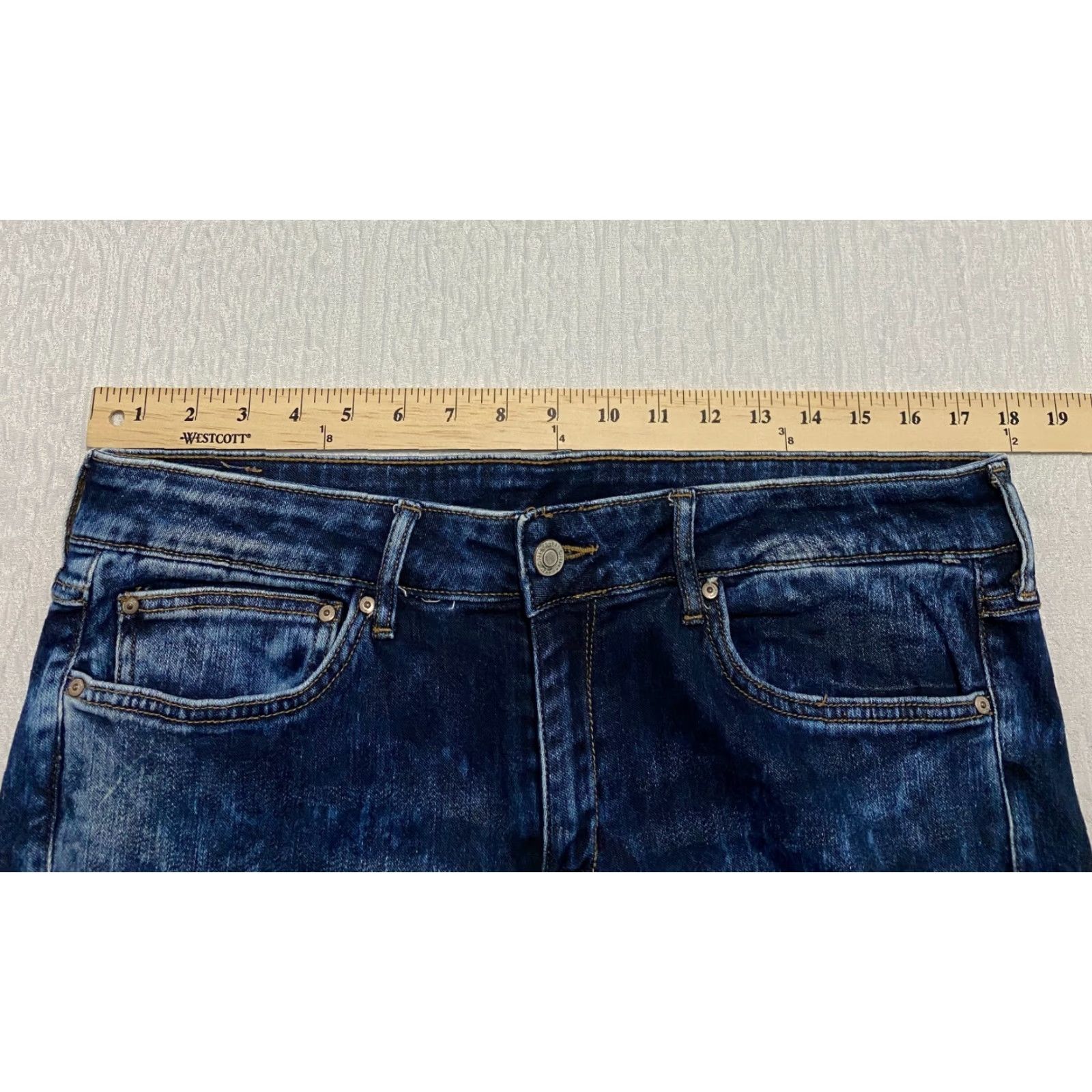 AG Jeans MNG Jeans Womens Jeans Slim Skinny Blue 14 Stretch Acid Wash 5-Pocket Denim Mid Rise Size 24" / US 00 / IT 34 - 6 Thumbnail