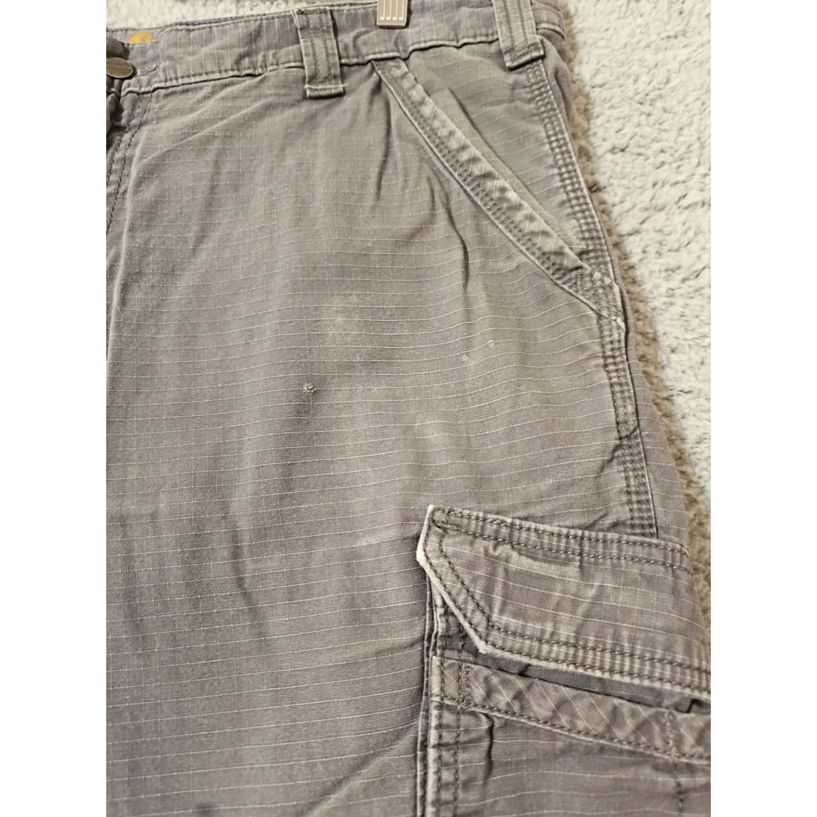 Carhartt Carhartt Pants Mens 38x30 Gray Force Ripstop Cargo Workwear Canvas Pockets Logo 101148 039 Size US 37 - 3 Thumbnail
