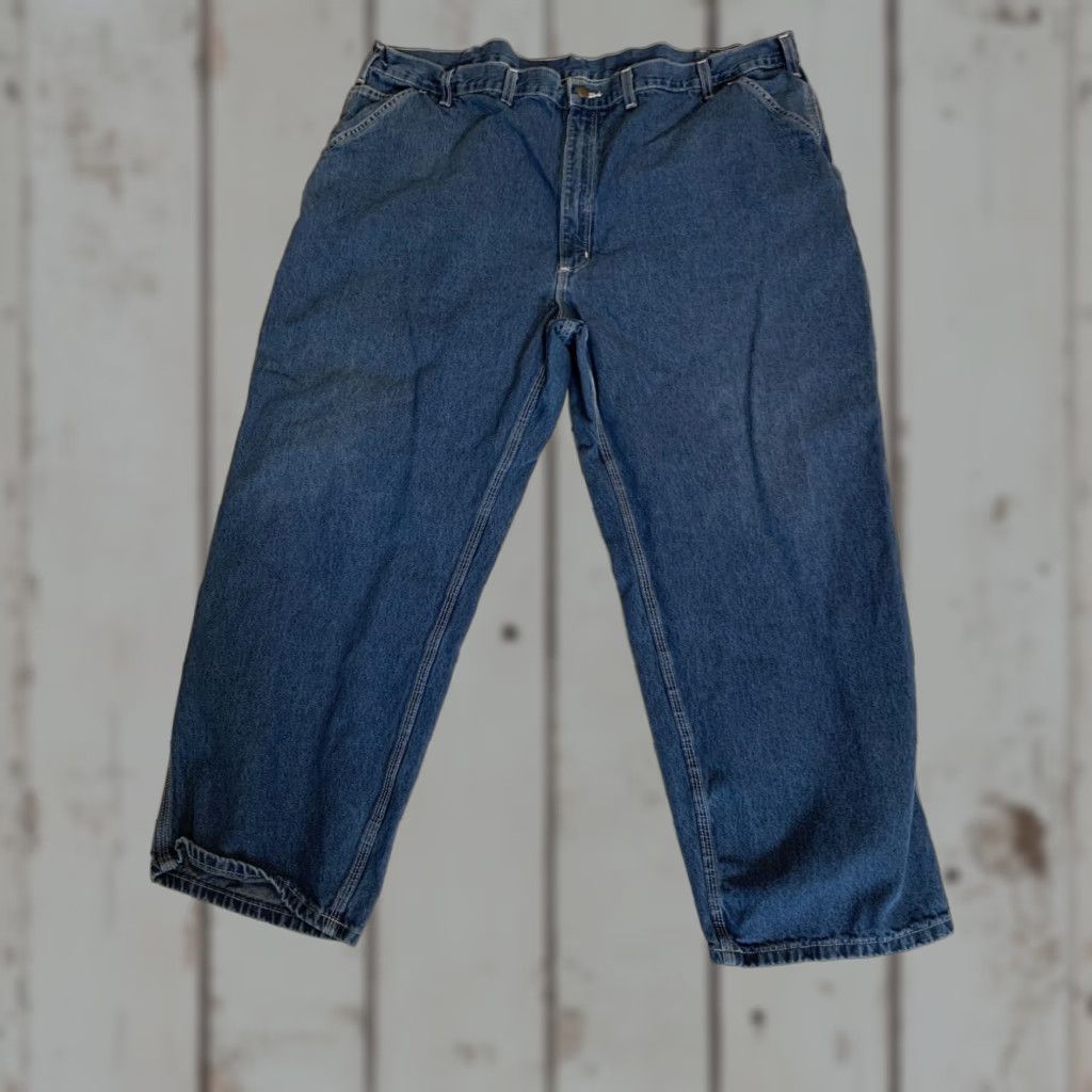 Carhartt VINTAGE Carhartt Men's 48X30 Straight Fit Jeans Blue Cotton Workwear Size US 32 / EU 48 - 1 Thumbnail