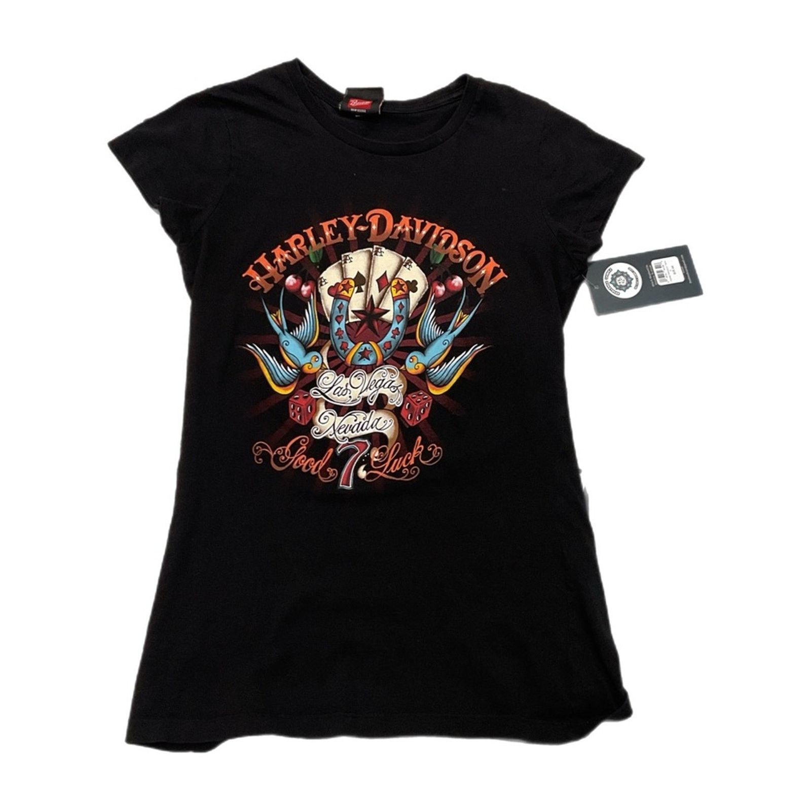 Harley Davidson Harley Davidson Tattoo Style Women’s Short Sleeve Top Size S / US 4 / IT 40 - 1 Thumbnail