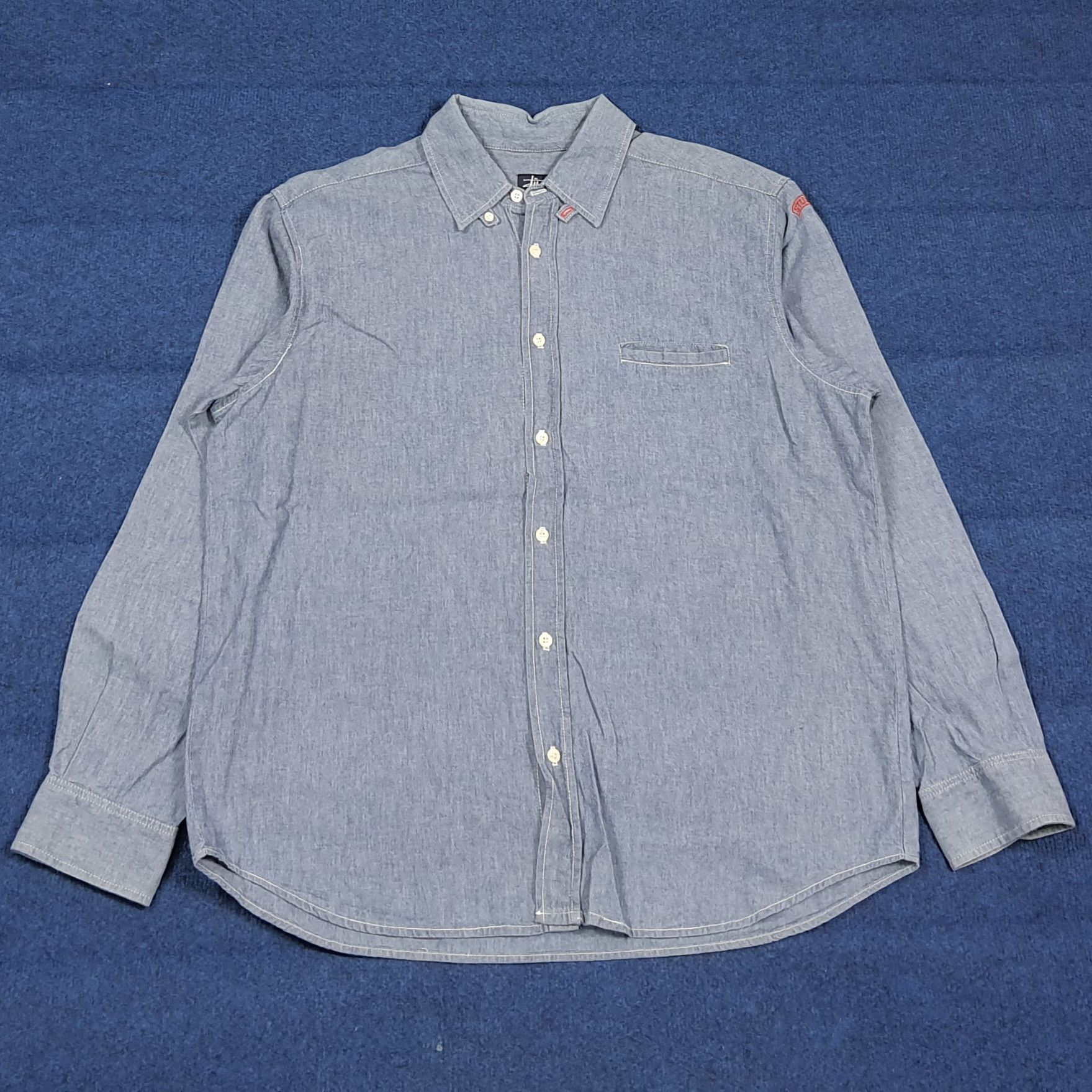 Stussy Vintage Stussy Blue Denim Style Button Up Shirt C294N24 Size US L / EU 52-54 / 3 - 3 Thumbnail