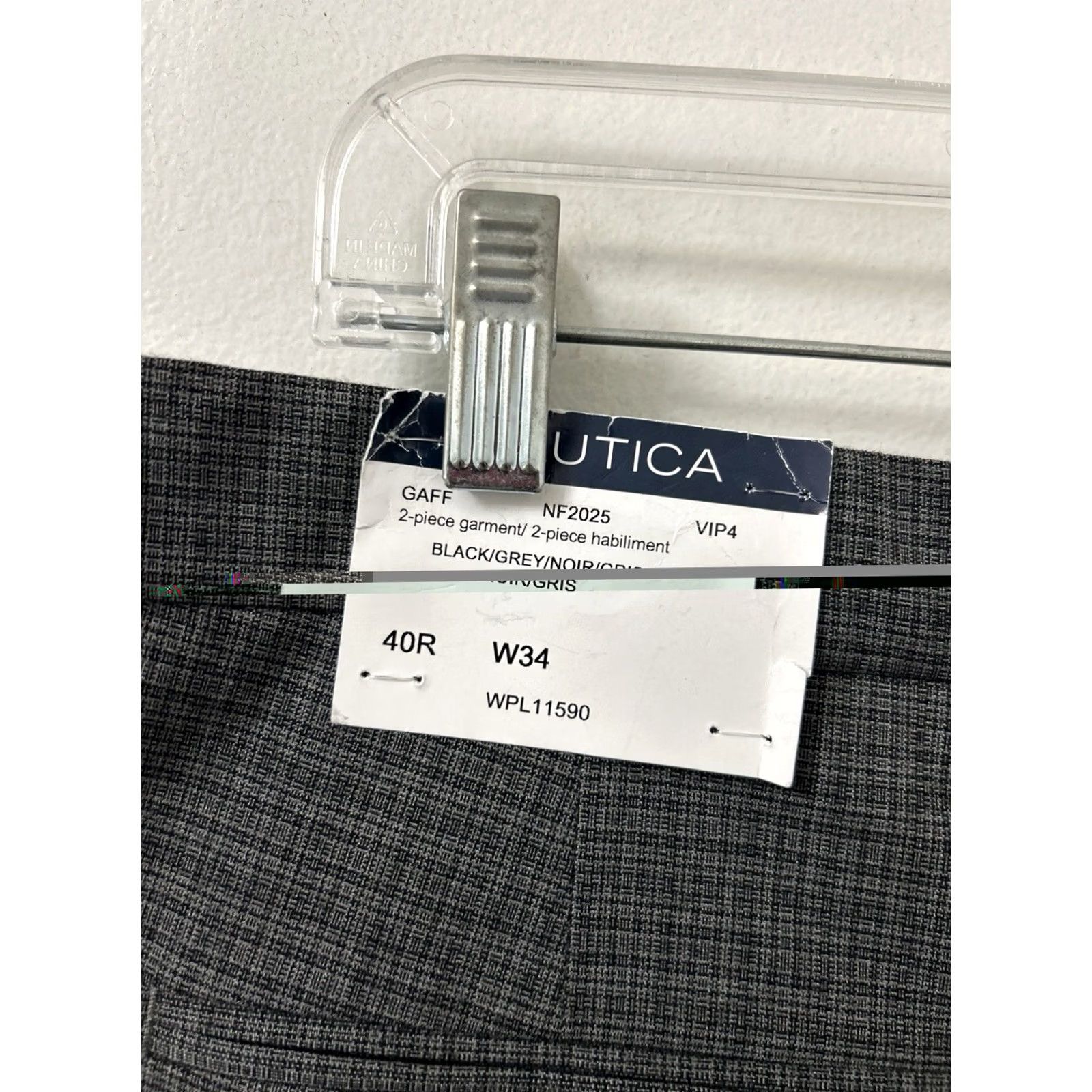 Nautica Nautica Slim Fit Dress Pants Mens 34x32 Black Grey NWT Zipper Button Flat Front Polyester Blend Size US 34 / EU 50 - 5 Thumbnail