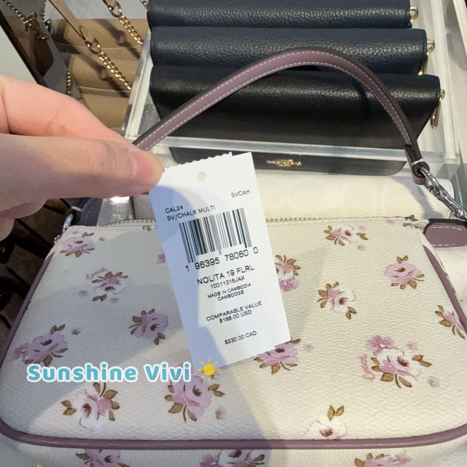Coach NWT COACH Nolita 19 Floral Wristlet CAL24 Silver/Chalk Size ONE SIZE - 4 Thumbnail