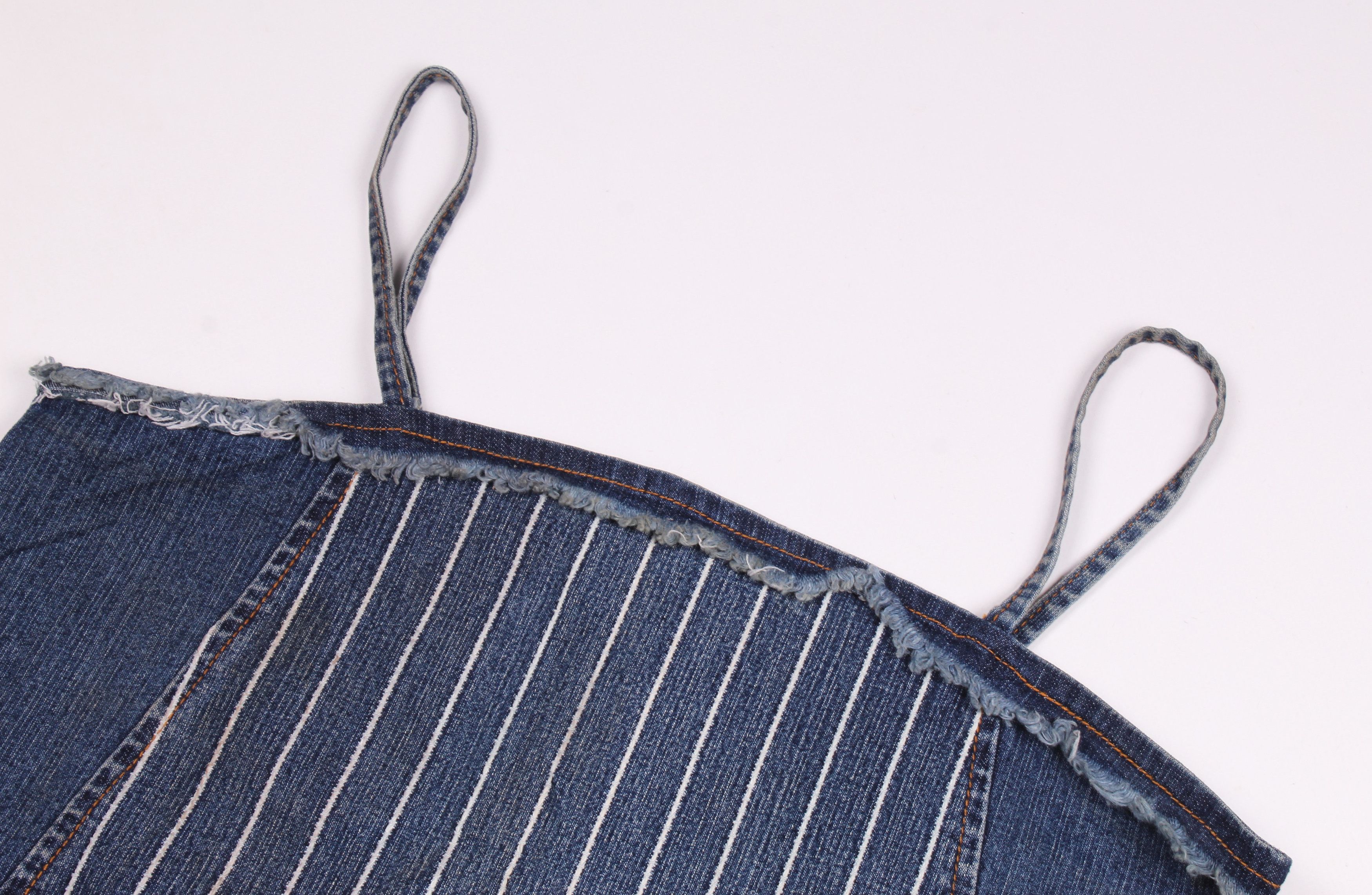 Vintage Vintage Vodlon Y2K Denim Cropped Top Size XL / US 12-14 / IT 48-50 - 5 Thumbnail