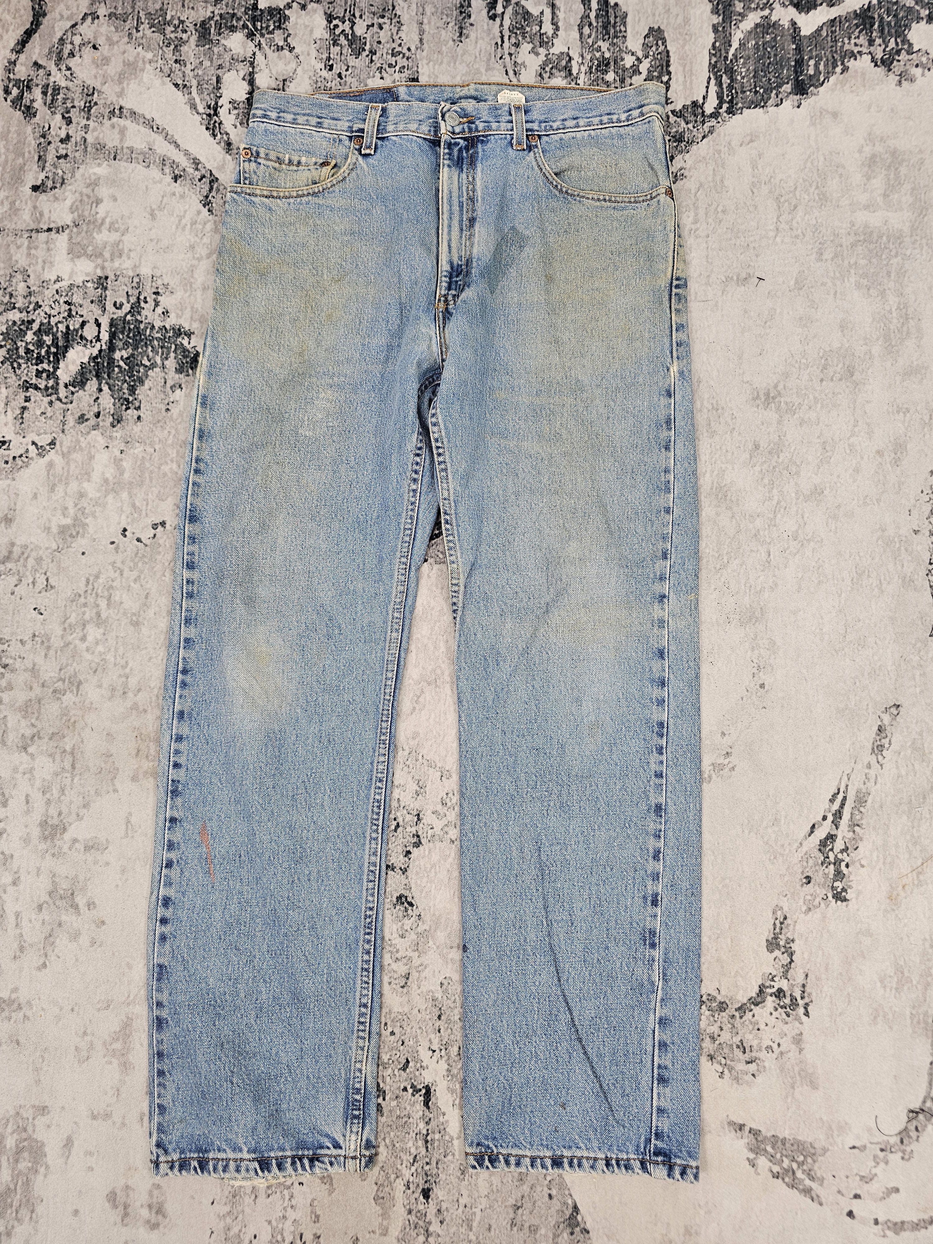 Levi's Vintage Clothing Vtg 90's LEVIS 505 Regular Fit Stain Blue Jeans L0560 Size US 34 / EU 50 - 1 Thumbnail