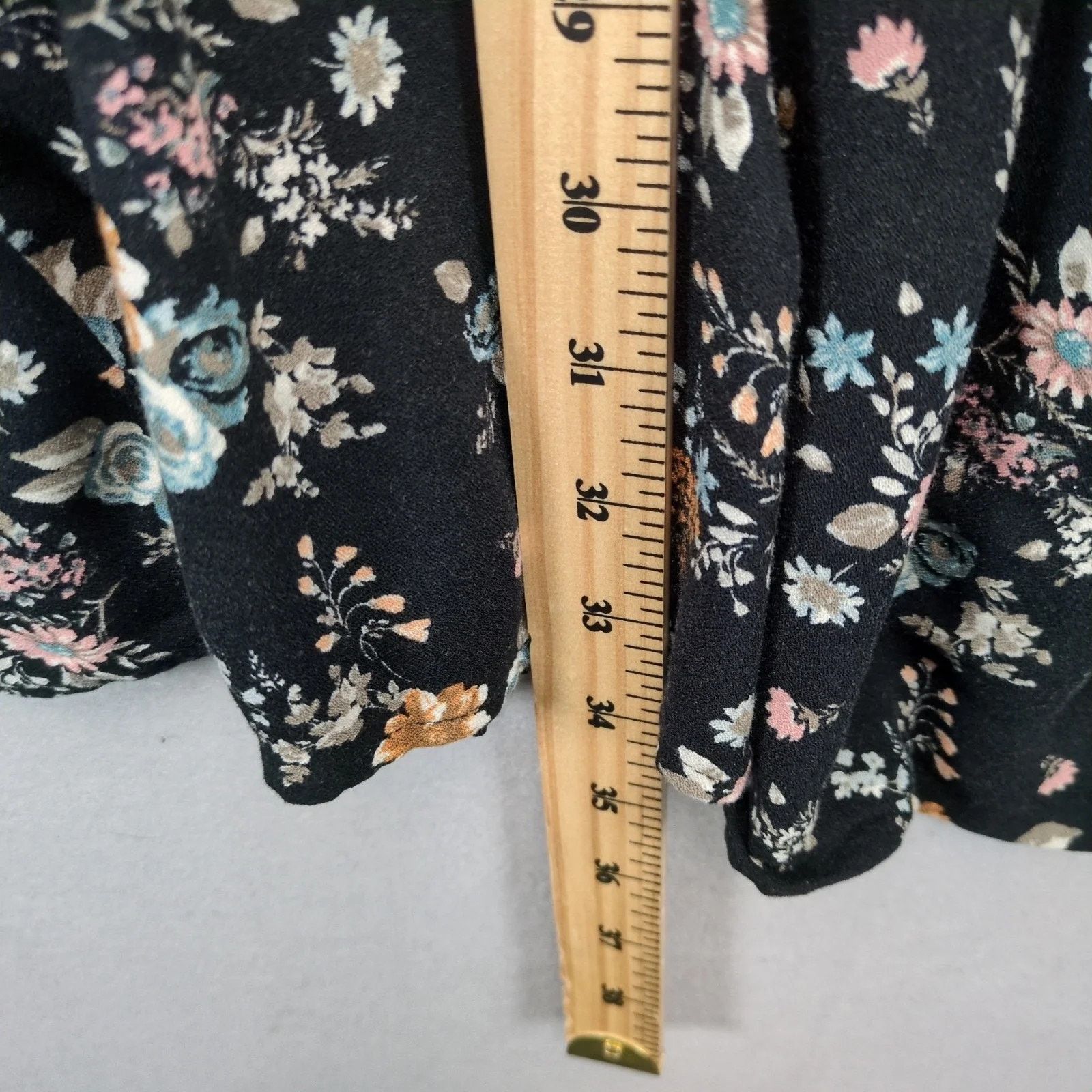 Other Love Fire Women's Plus Size 1X Black Floral Dress Puff Sleev Size XXL / US 16-18 / IT 52-54 - 6 Thumbnail