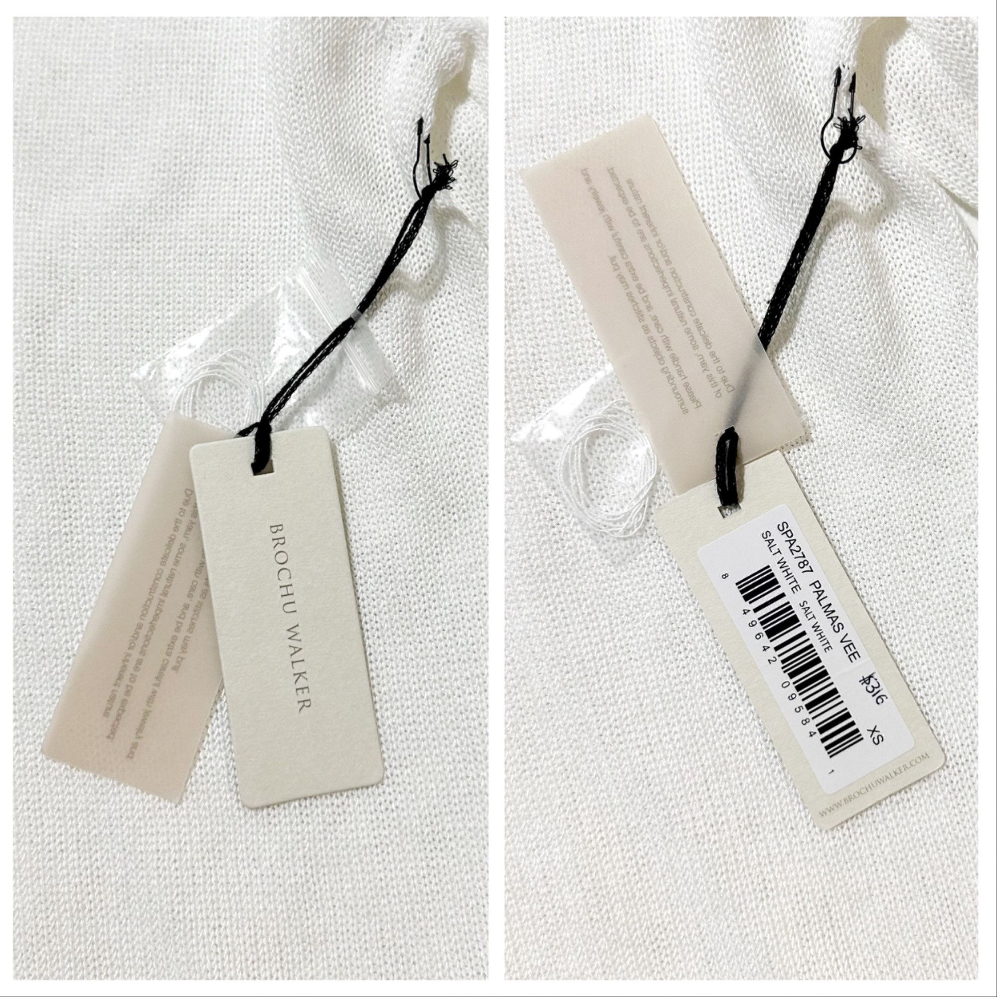 Brochu Walker Brochu Walker Palmas Vee White Sweater XS Salt Water NWT Size XS / US 0-2 / IT 36-38 - 5 Thumbnail
