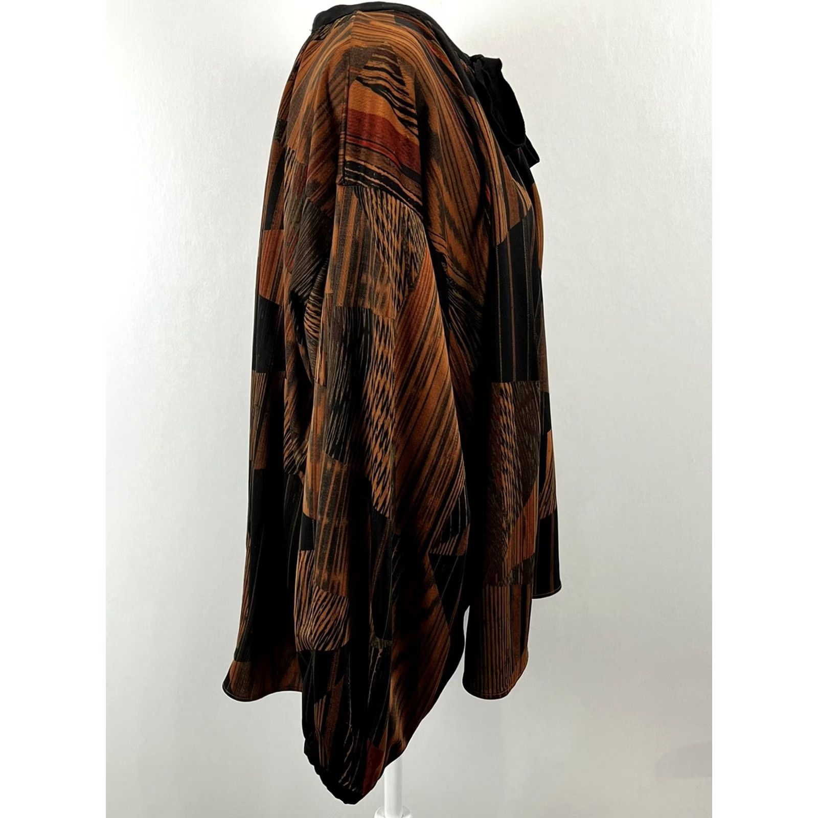 Zara Zara Blouse Shirt Womens S Oversized Balloon Sleeve Tie Neck Boho Peasant Multicolor Abstract Size S / US 4 / IT 40 - 4 Thumbnail