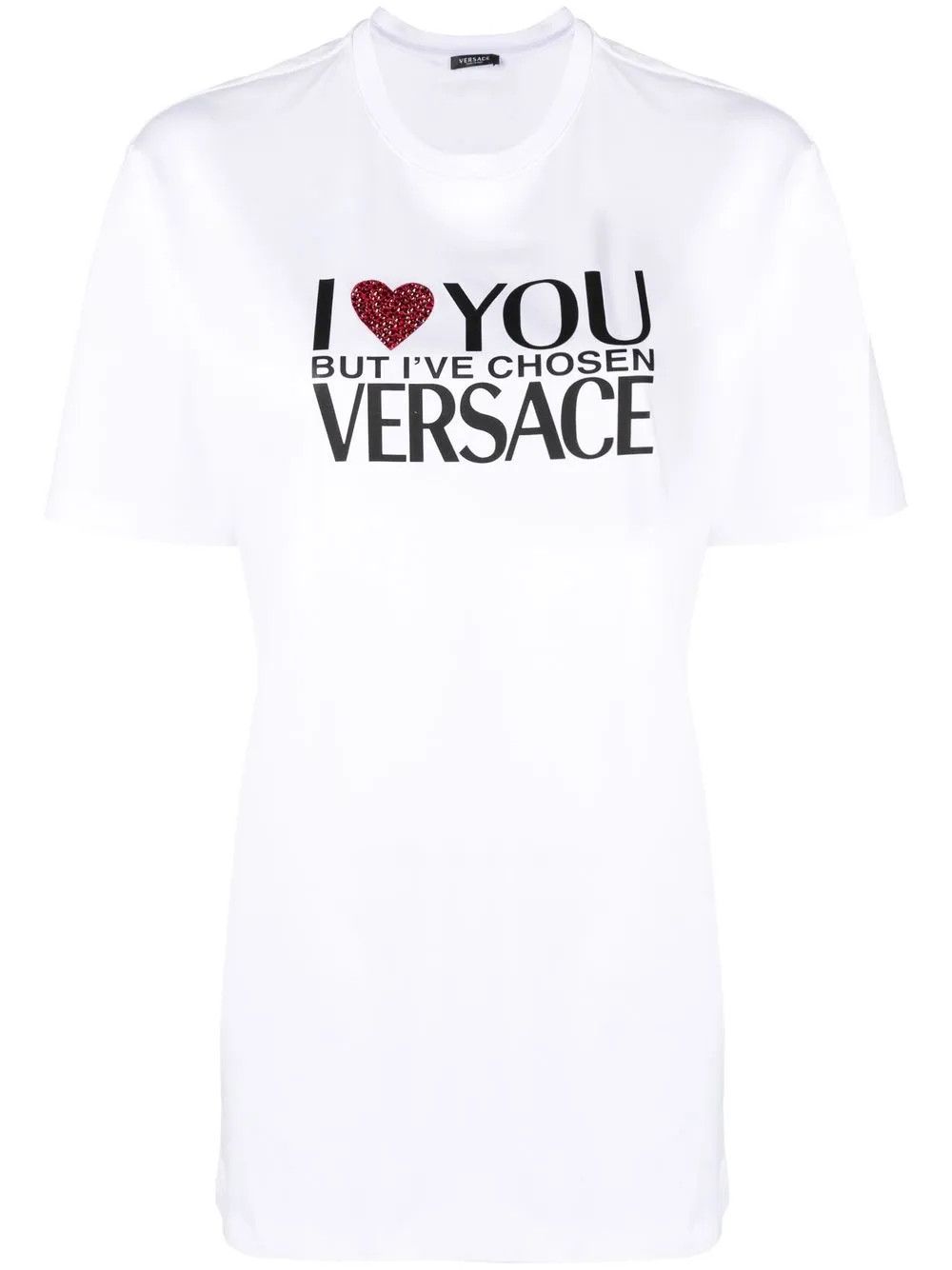 Versace o1y0226 Logo Crewneck T-Shirt in White Size XS / US 0-2 / IT 36-38 - 1 Thumbnail