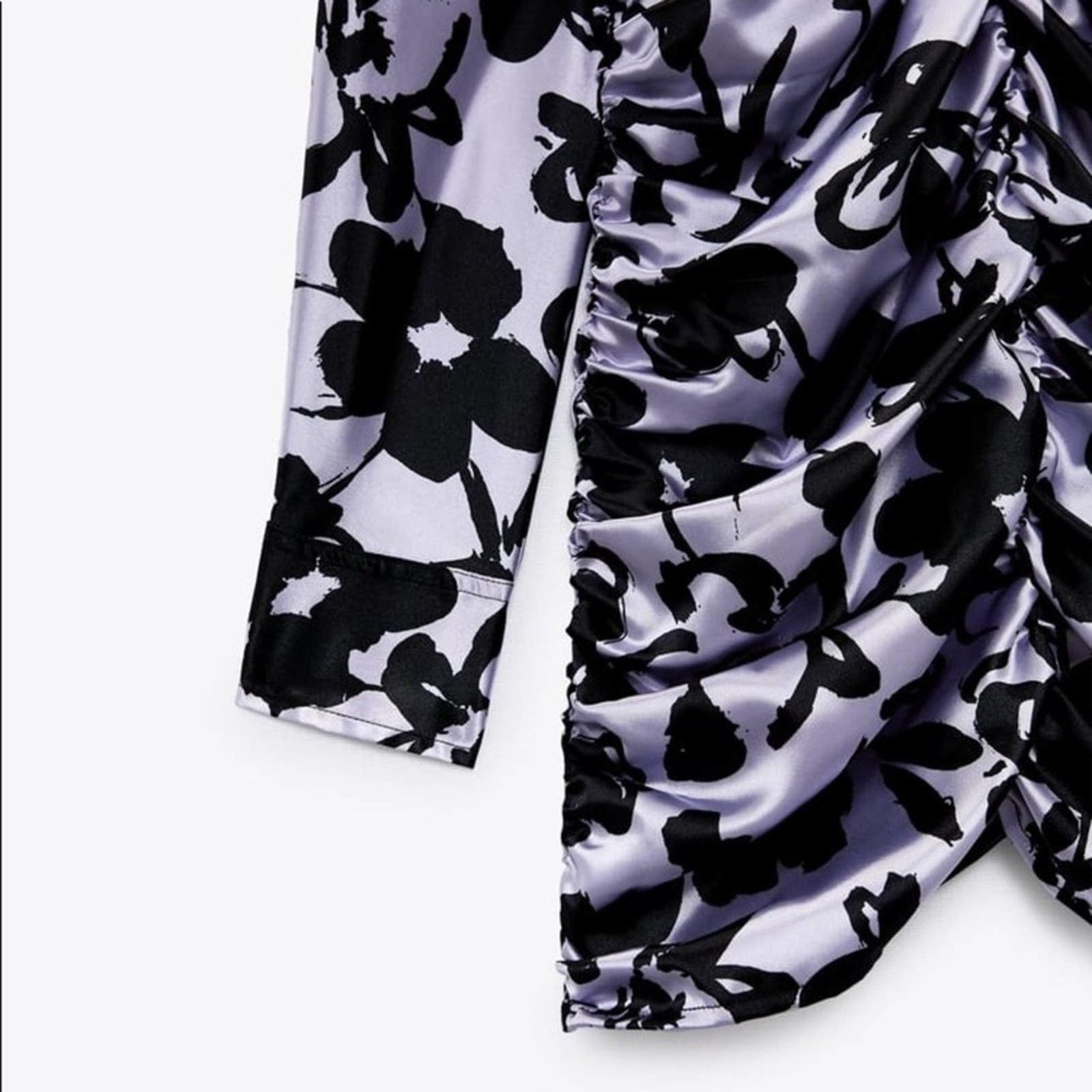 Zara - ZARA BLOGGER FAVORITE SATIN EFFECT PRINT DRESS Size XL / US 12-14 / IT 48-50 - 13 Thumbnail