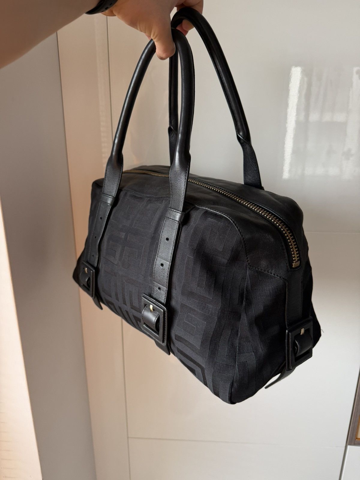 Givenchy Givenchy Black Signature Canvas Leather Boston Monogram Bag Size ONE SIZE - 4 Thumbnail
