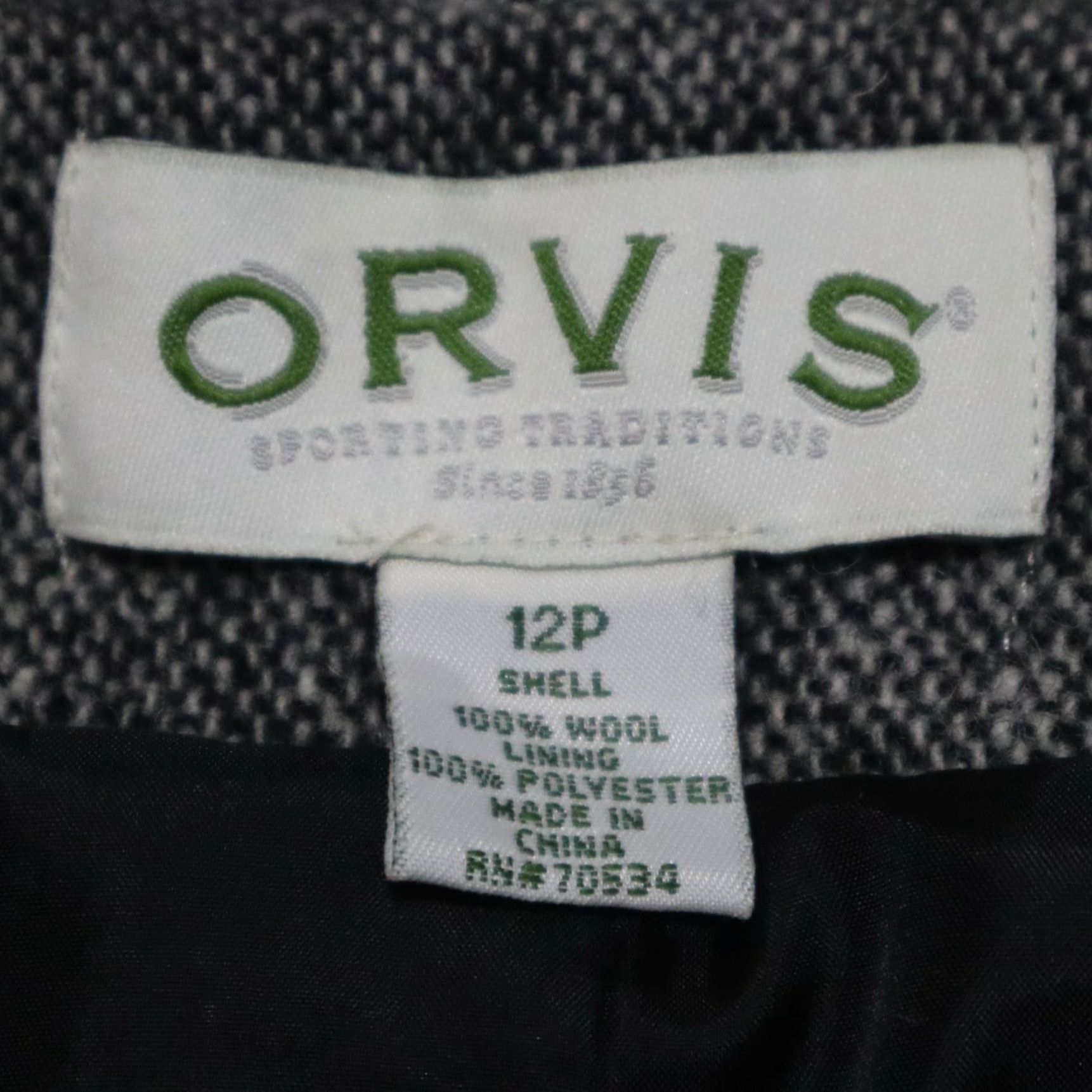 Orvis VINTAGE ORVIS 100% Wool Open Front Blazer Black/White Tweed Women’s Sz 12p Shirt Size XL / US 12-14 / IT 48-50 - 4 Thumbnail