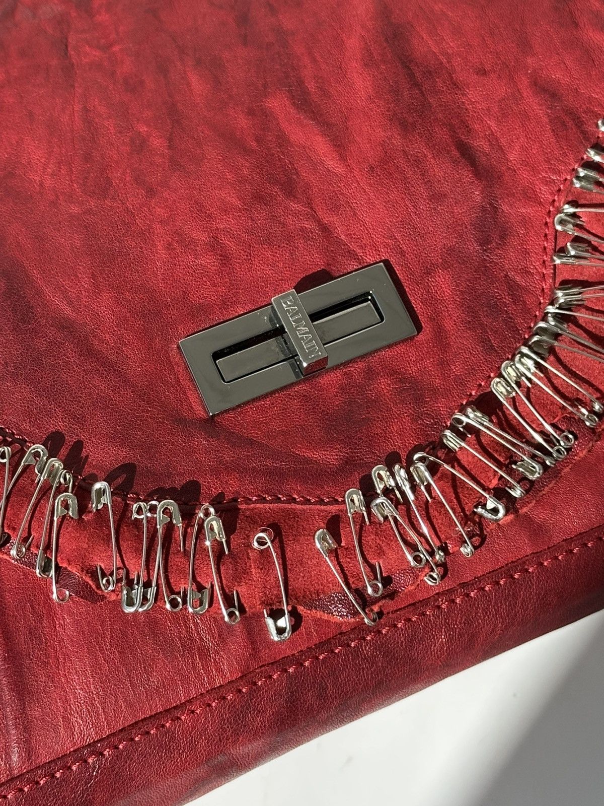 Balmain BALMAIN by Decarnin SS2011 Safety Pin Red Leather Bag runway Size ONE SIZE - 10 Thumbnail