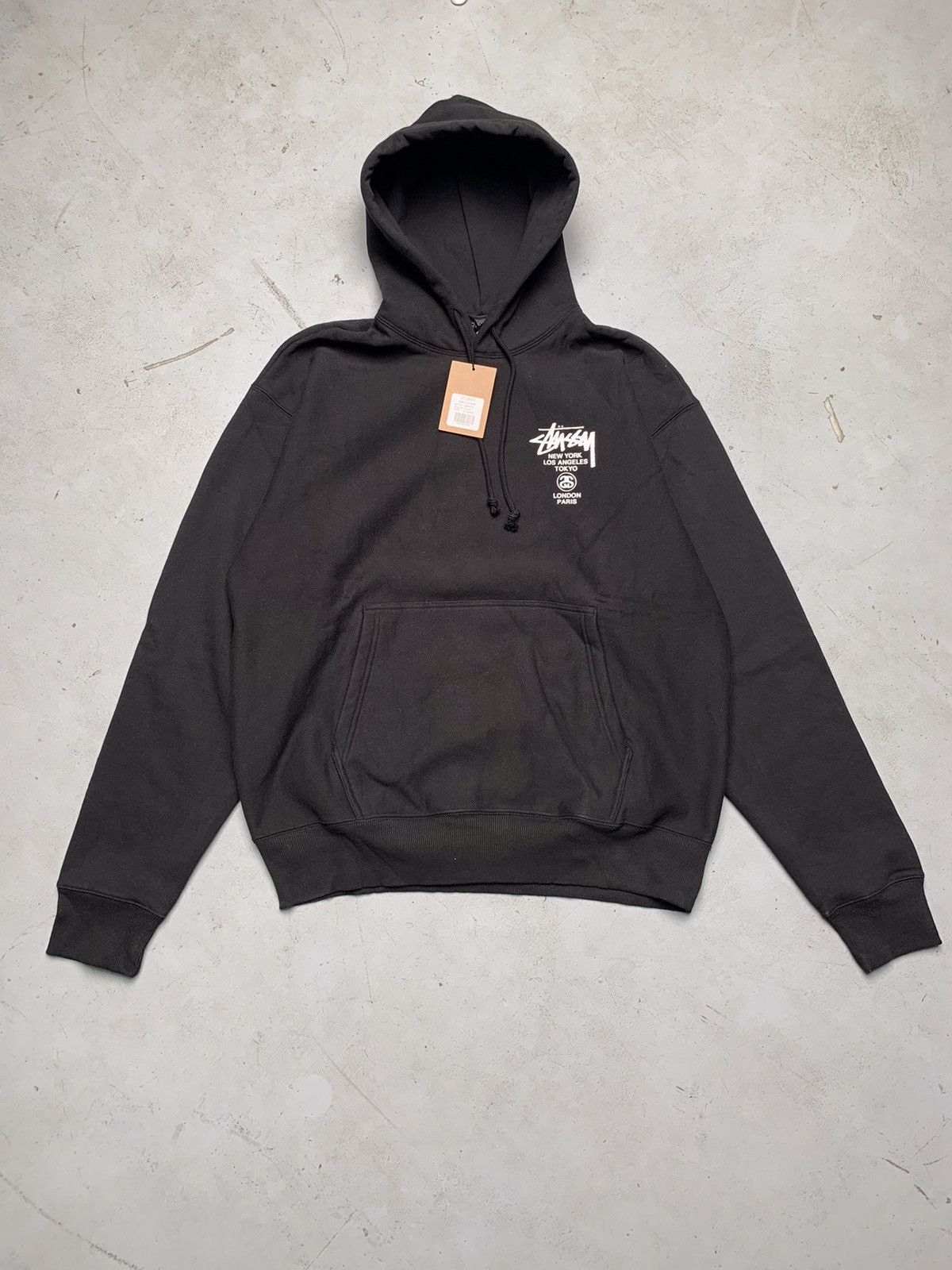 Stussy Stussy World Tour Black Zip Up Hoodie | Grailed