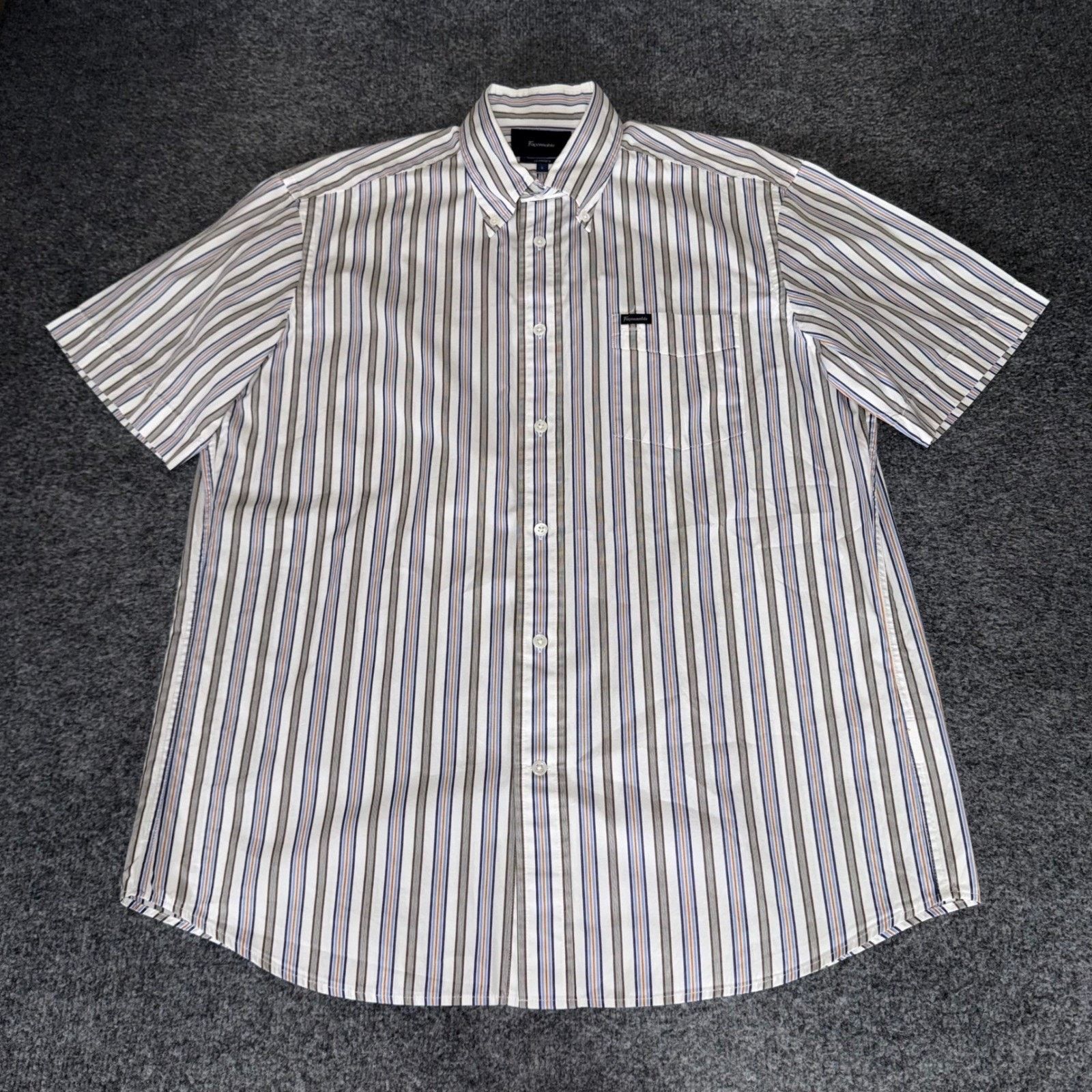Faconnable Faconnable Classique Mens Large Short Sleeve Shirt Striped Size US L / EU 52-54 / 3 - 1 Thumbnail