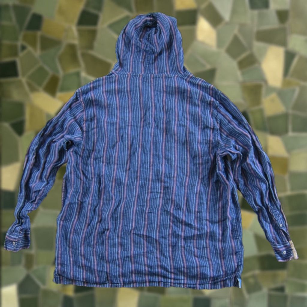Tommy Bahama Tommy Bahama 100% Cotton Blue Pink Stripe Long Sleeve Hooded Shirt Men XXL Size US XXL / EU 58 / 5 - 1 Thumbnail