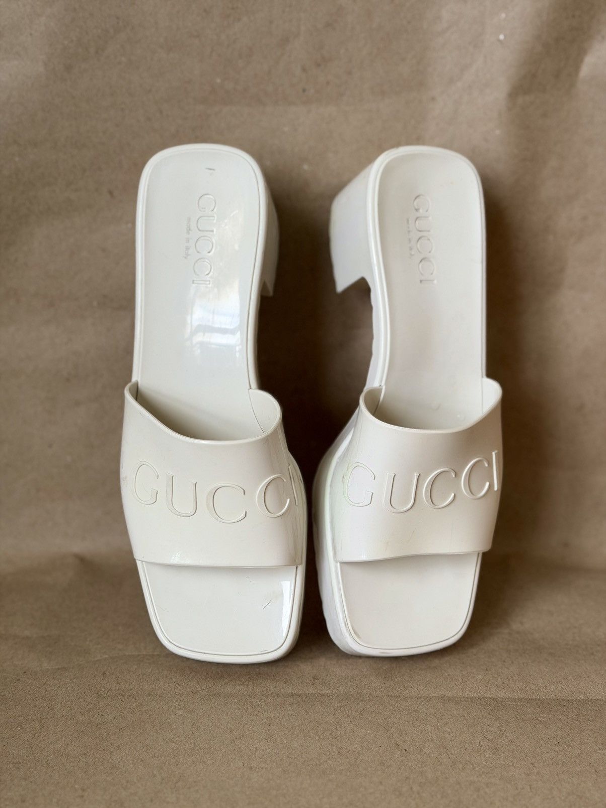 Gucci Gucci – Cream mule sandals with logo Size US 6 / IT 36 - 6 Thumbnail