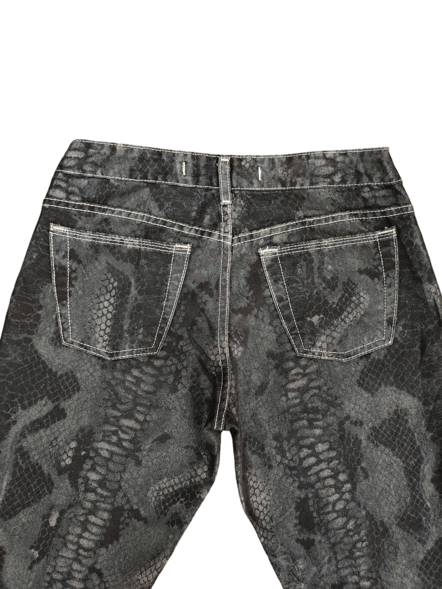 If Six Was Nine Flare Jeans Mavi Python Printed Denim Bootcut Y2k Size US 27 - 15 Thumbnail