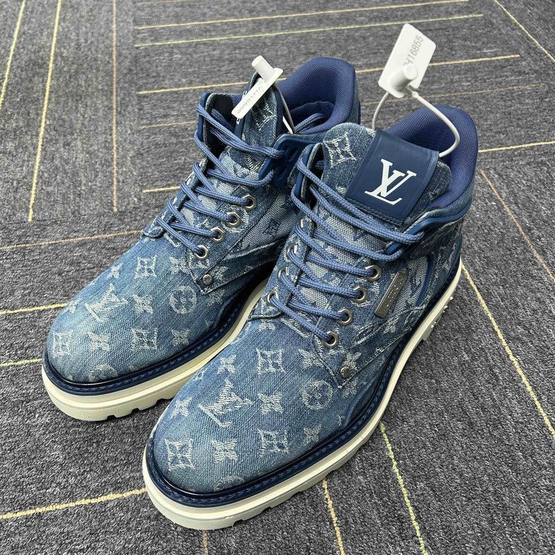 Louis Vuitton Louis Vuitton Blue Ankle Martin Boots for Men -2508 Size US 8 / EU 41 - 1 Thumbnail