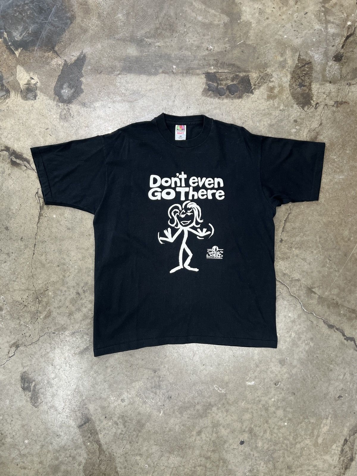 Vintage Vintage Don't Even Go There Stick Work Drawing Tee XL Size US XL / EU 56 / 4 - 2 Thumbnail
