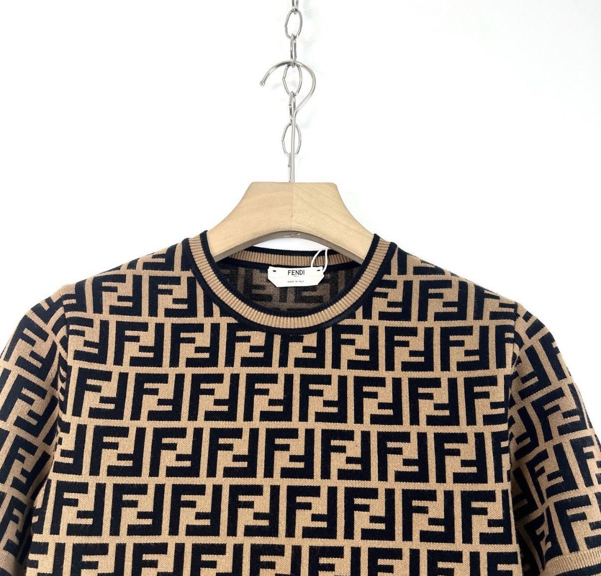 Fendi Fendi Brown Crew Neck Short Sleeve KnitK12 Size US XXS / EU 40 - 3 Thumbnail