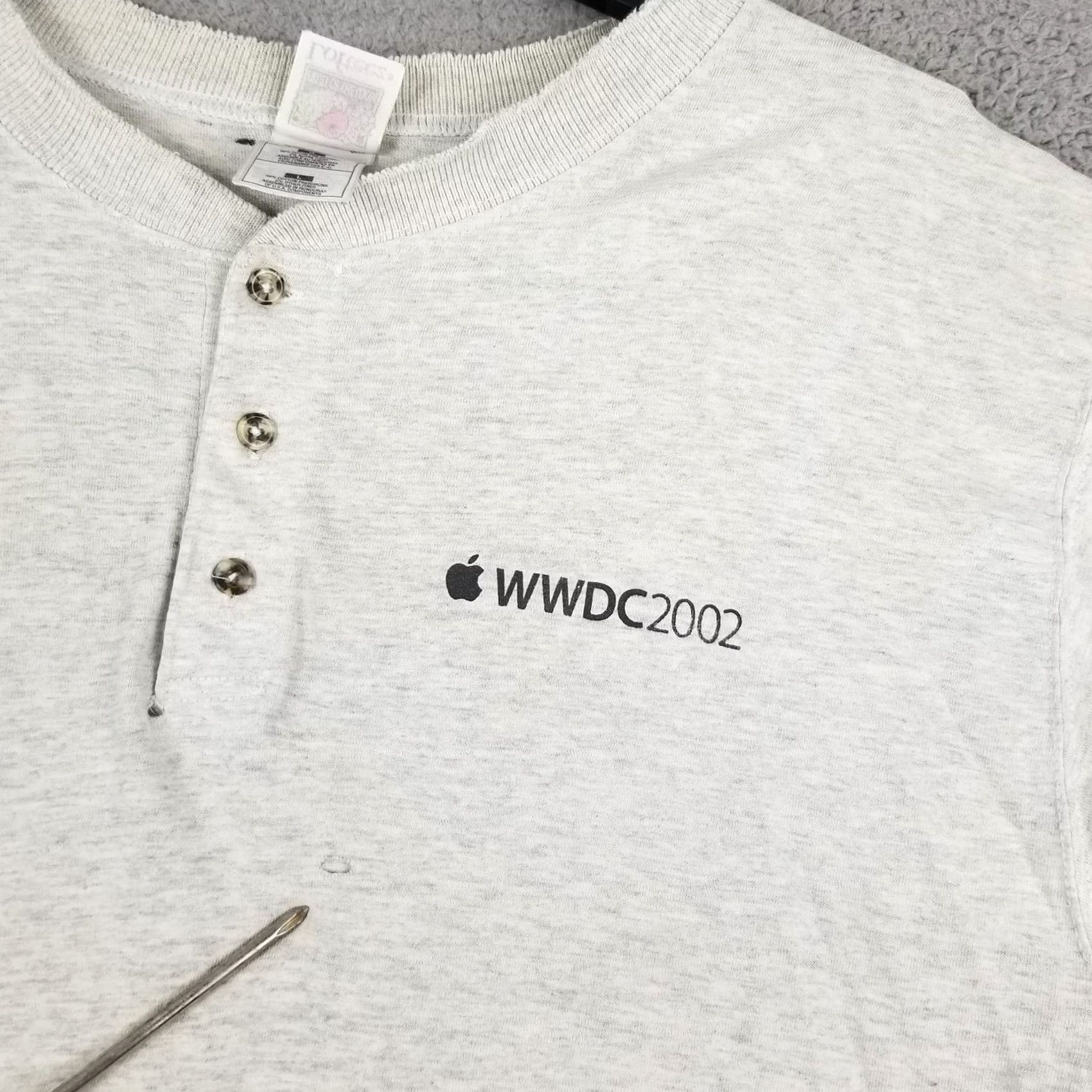 Apple VINTAGE Apple Worldwide Developers Conference Shirt L Mens Gray Thrashed Collar Logo Size US L / EU 52-54 / 3 - 2 Thumbnail