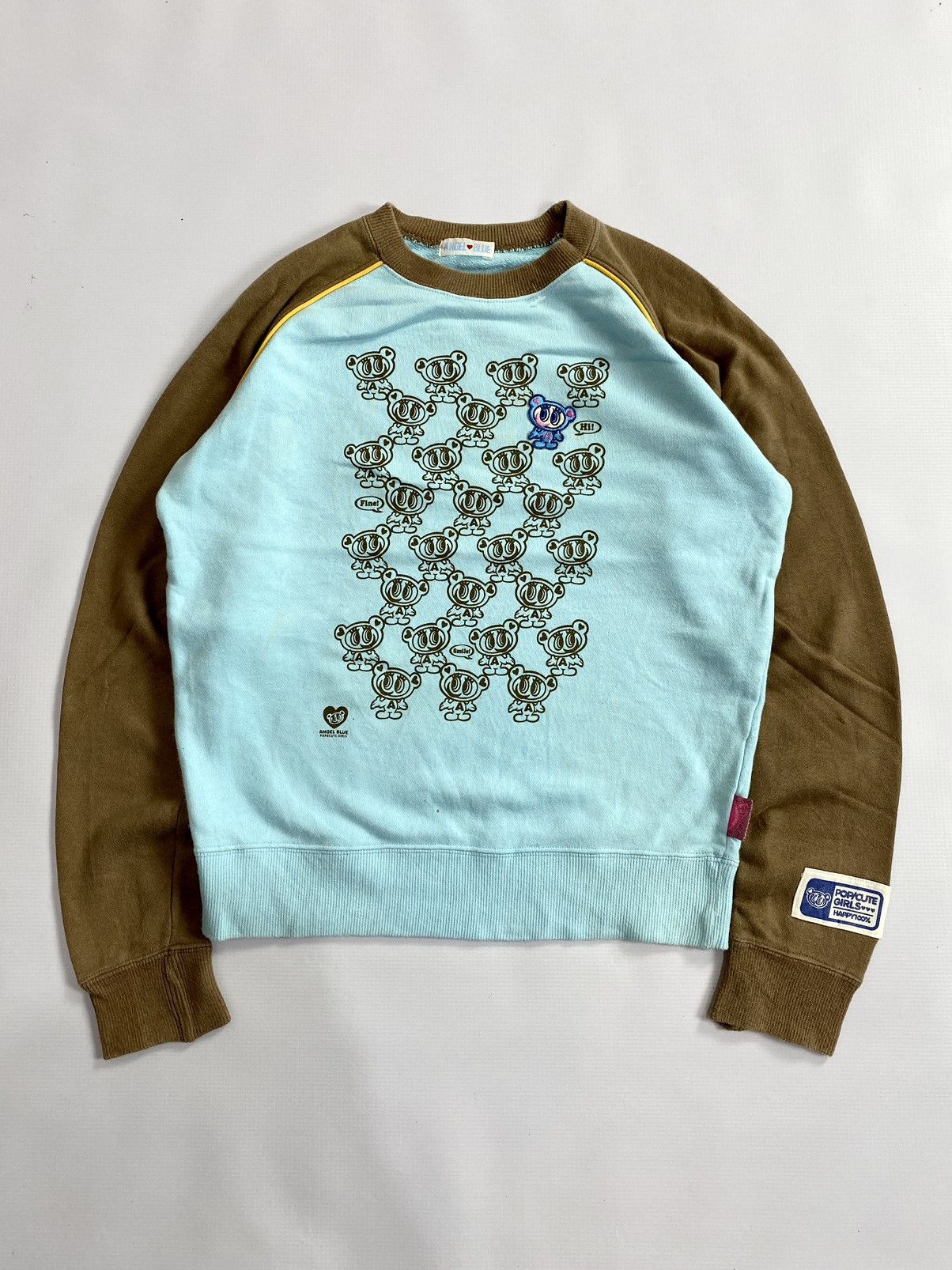 Angel Blue × Hysteric Glamour × Japanese Brand 2000s Angel Blue Pop&Cute Girls Twotone Sweatershirt Size US M / EU 48-50 / 2 - 1 Thumbnail