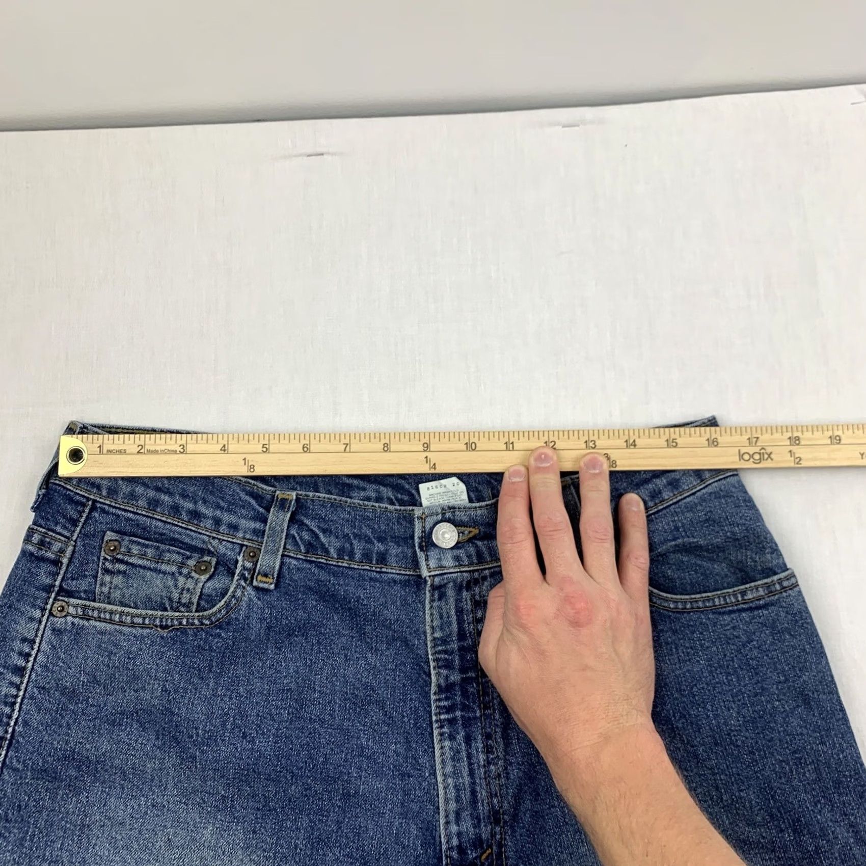 Levi's VINTAGE Levis 512 Jeans Womens 16 Blue Slim Fit Tapered Leg Y2K High Rise Size 38" / US 16 / IT 52 - 6 Thumbnail