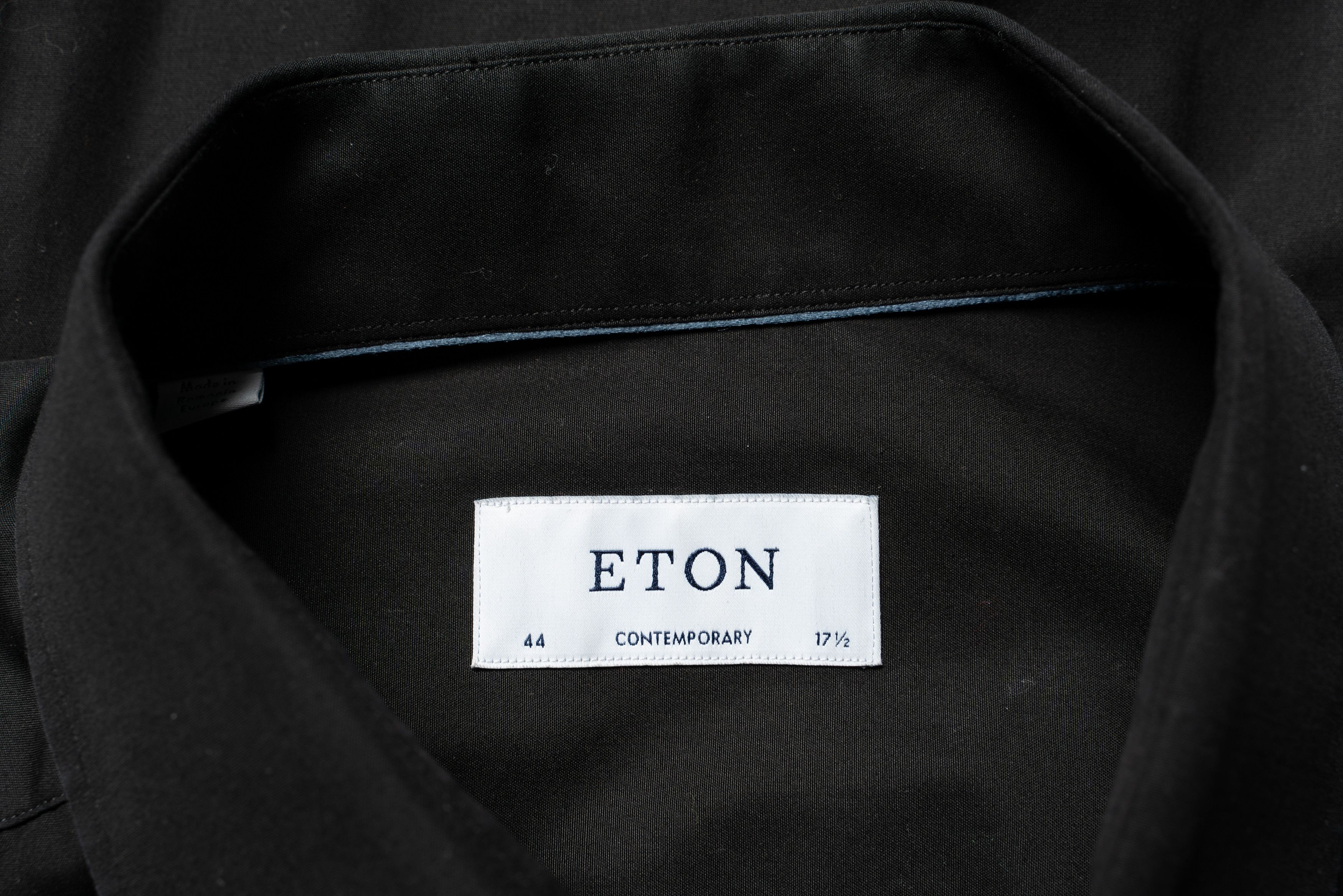 Eton 🔵 ETON Black Cotton Button Up Shirt Size US XL / EU 56 / 4 - 5 Thumbnail